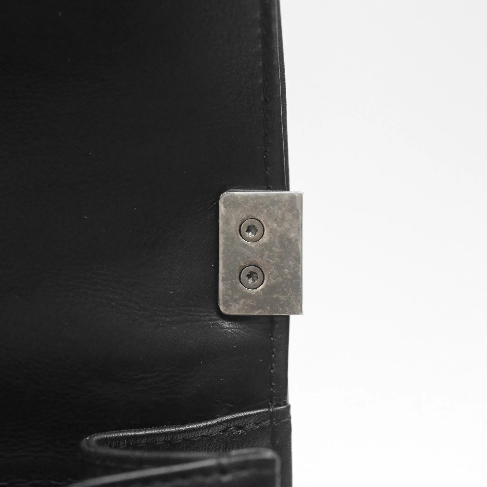 Chanel Quilted North South Boy Flap Black Calfskin Ruthenium Hardware