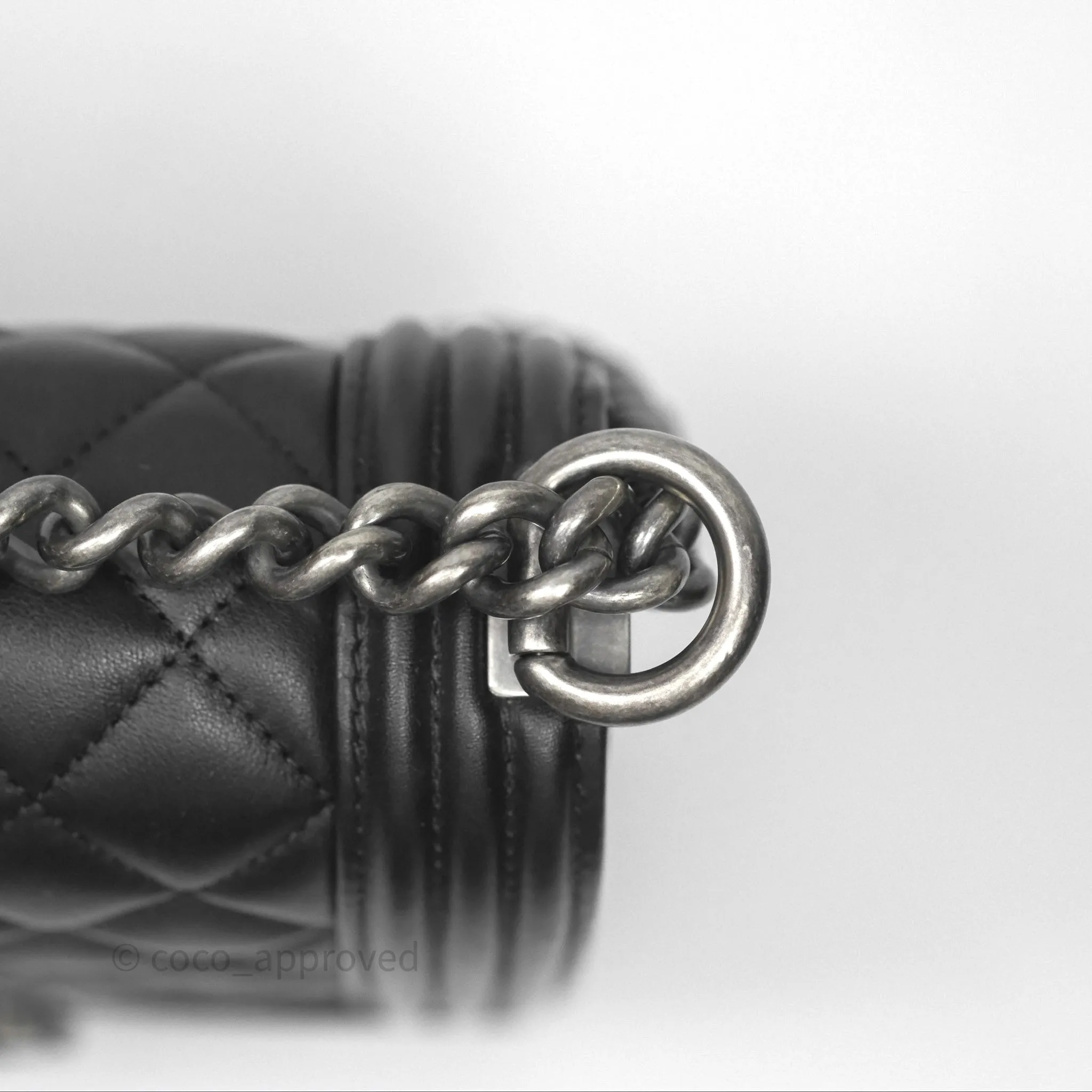 Chanel Quilted North South Boy Flap Black Calfskin Ruthenium Hardware