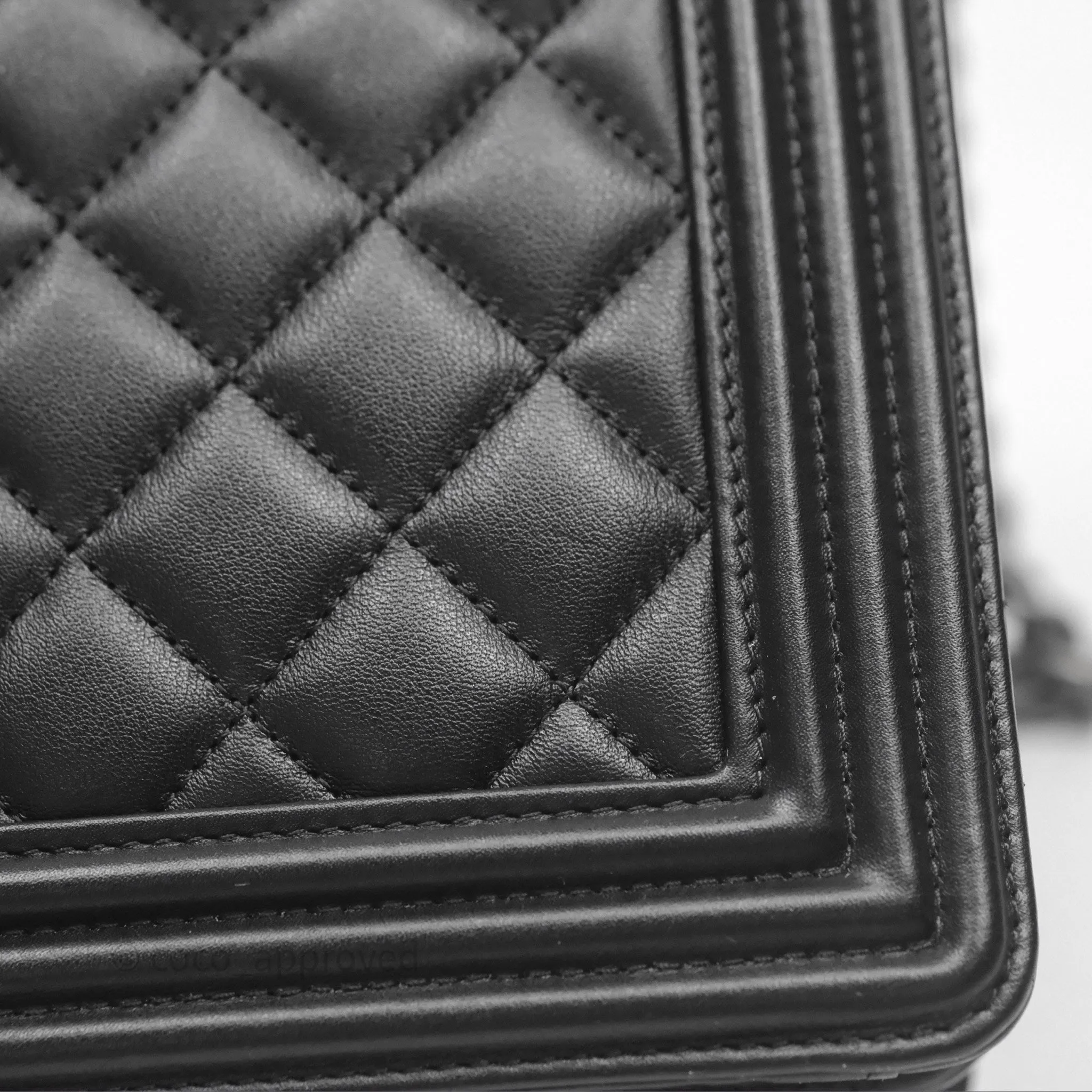 Chanel Quilted North South Boy Flap Black Calfskin Ruthenium Hardware