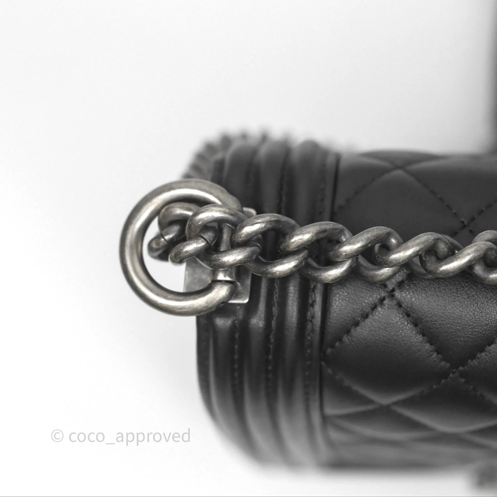 Chanel Quilted North South Boy Flap Black Calfskin Ruthenium Hardware