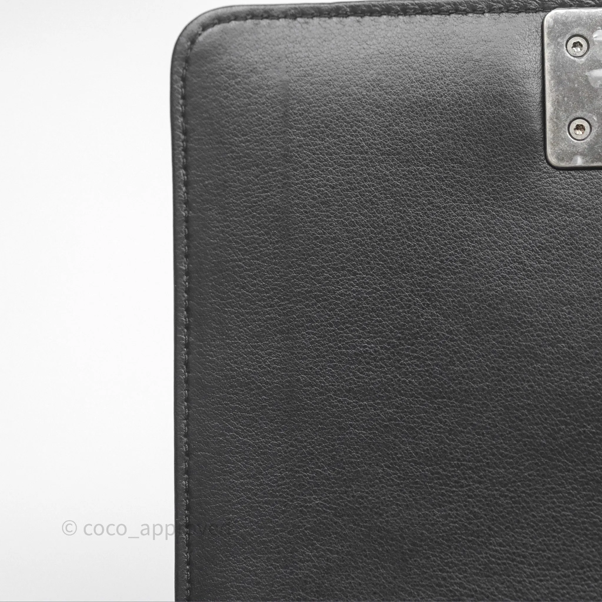 Chanel Quilted North South Boy Flap Black Calfskin Ruthenium Hardware