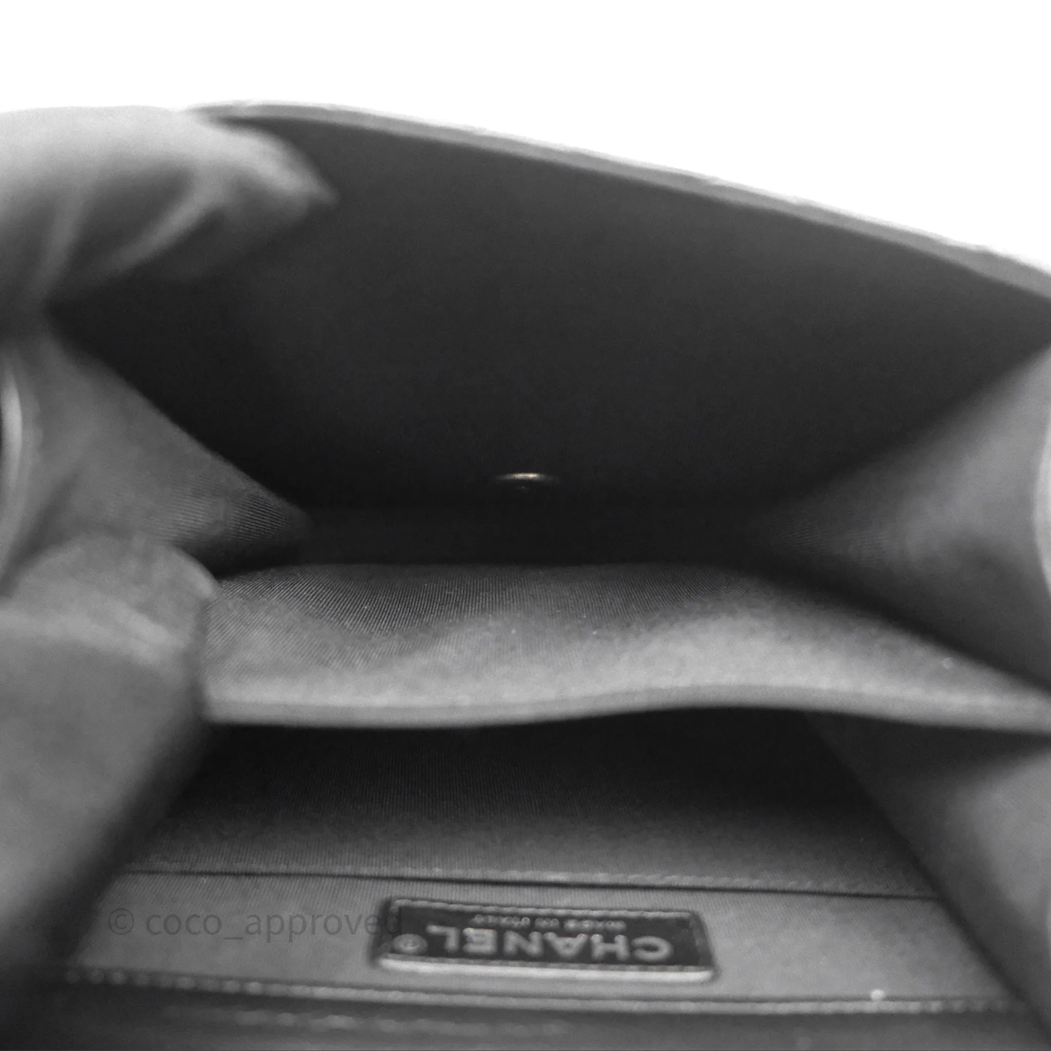 Chanel Quilted North South Boy Flap Black Calfskin Ruthenium Hardware