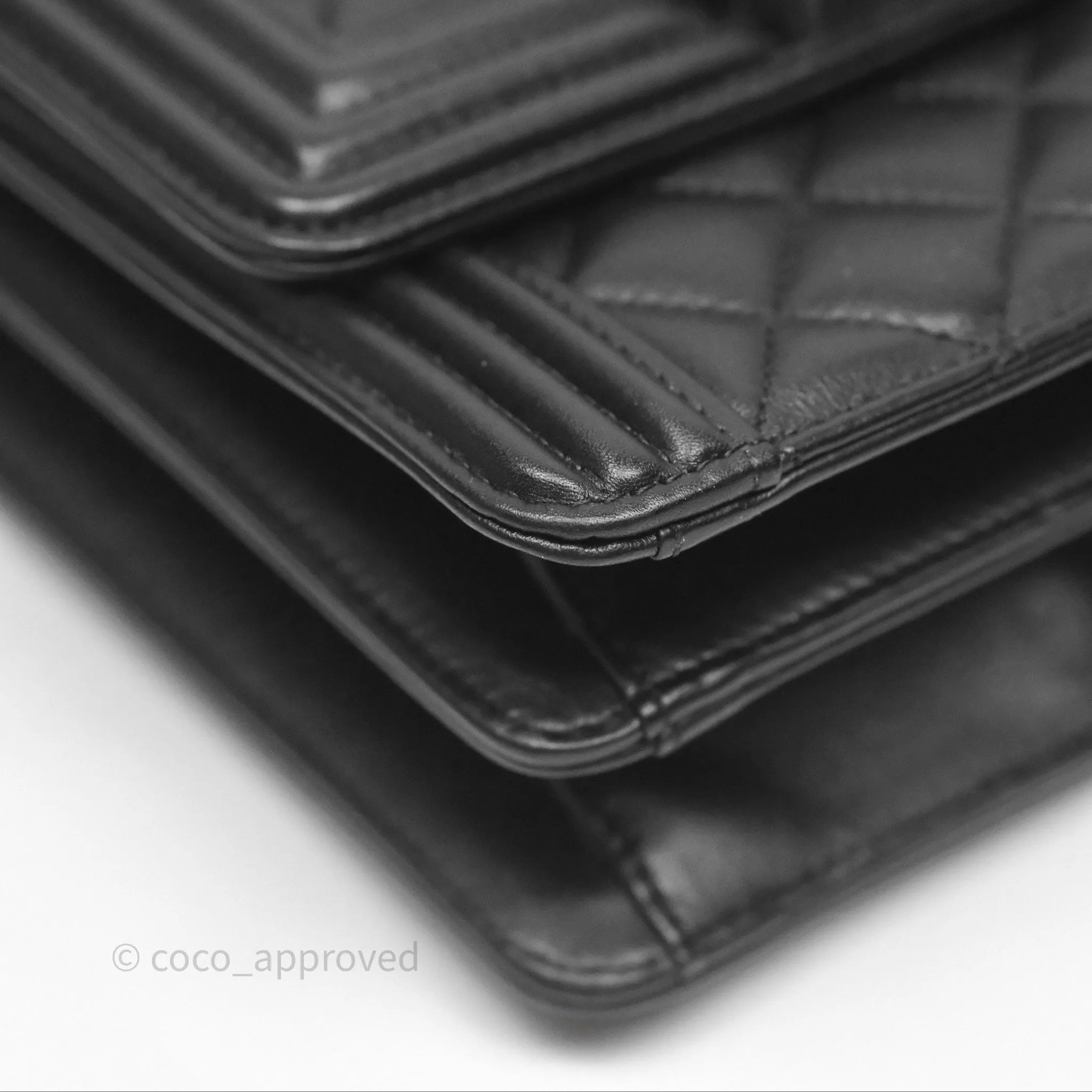 Chanel Quilted North South Boy Flap Black Calfskin Ruthenium Hardware