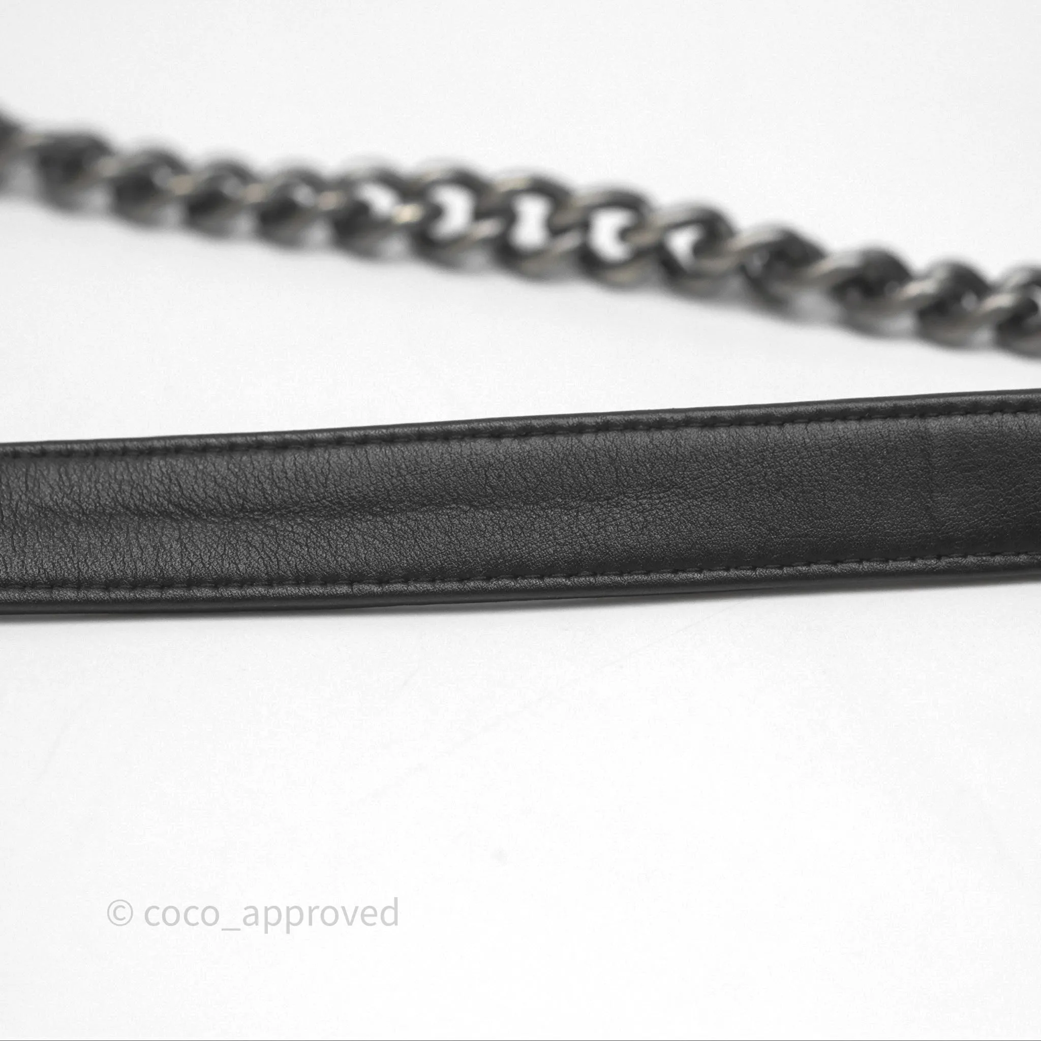 Chanel Quilted North South Boy Flap Black Calfskin Ruthenium Hardware