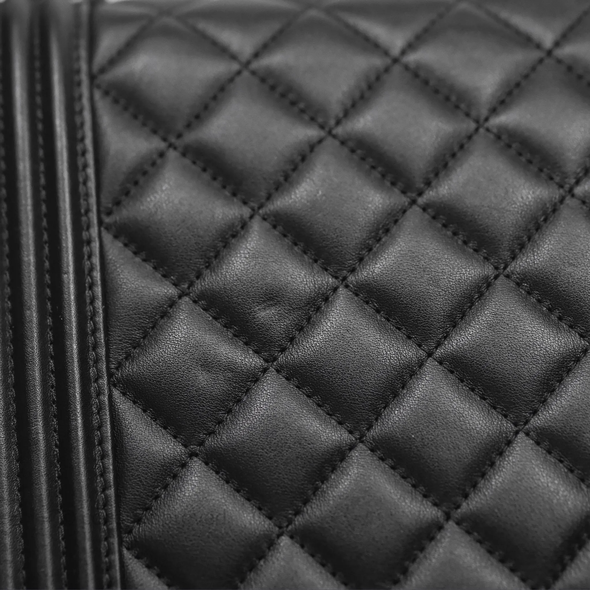 Chanel Quilted North South Boy Flap Black Calfskin Ruthenium Hardware