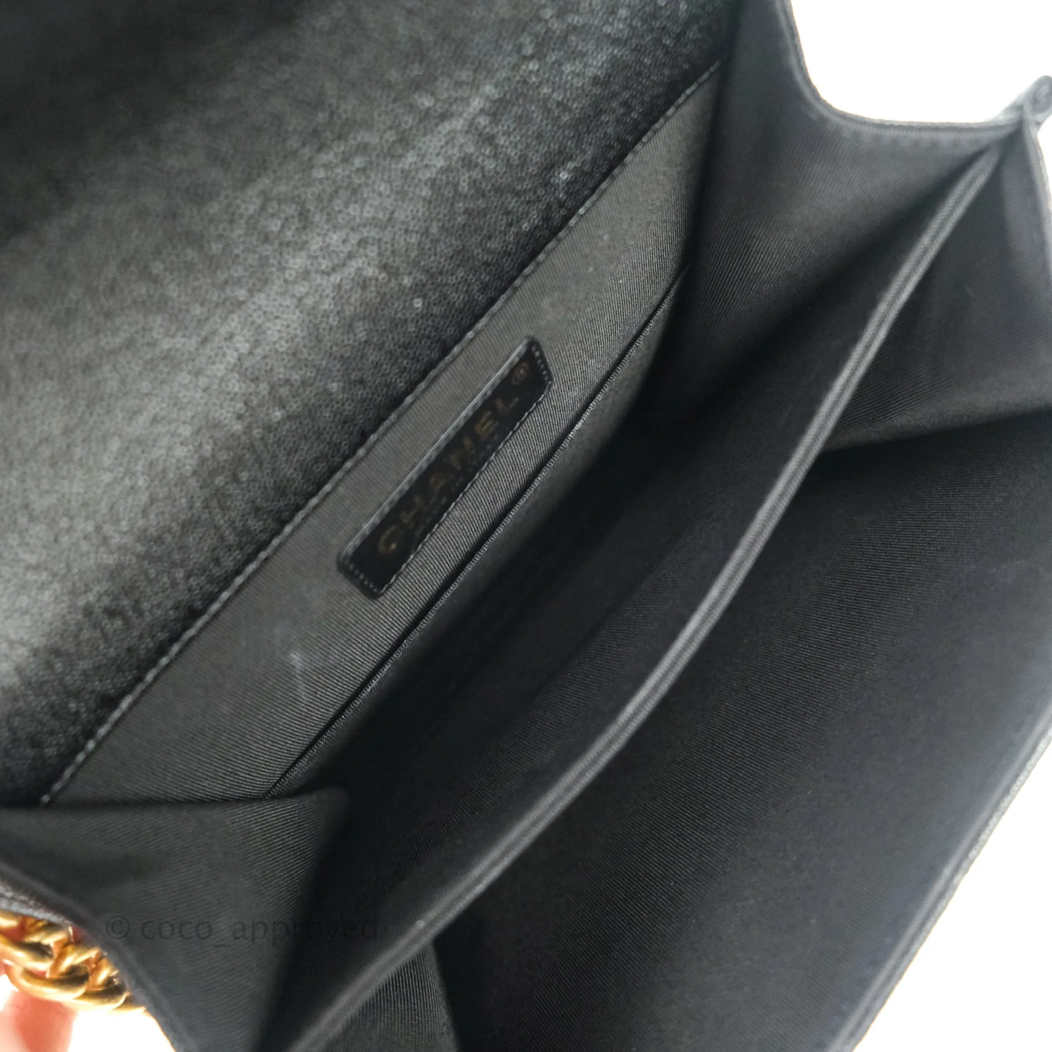 Chanel Quilted North South Boy Flap Black Caviar Gold Hardware
