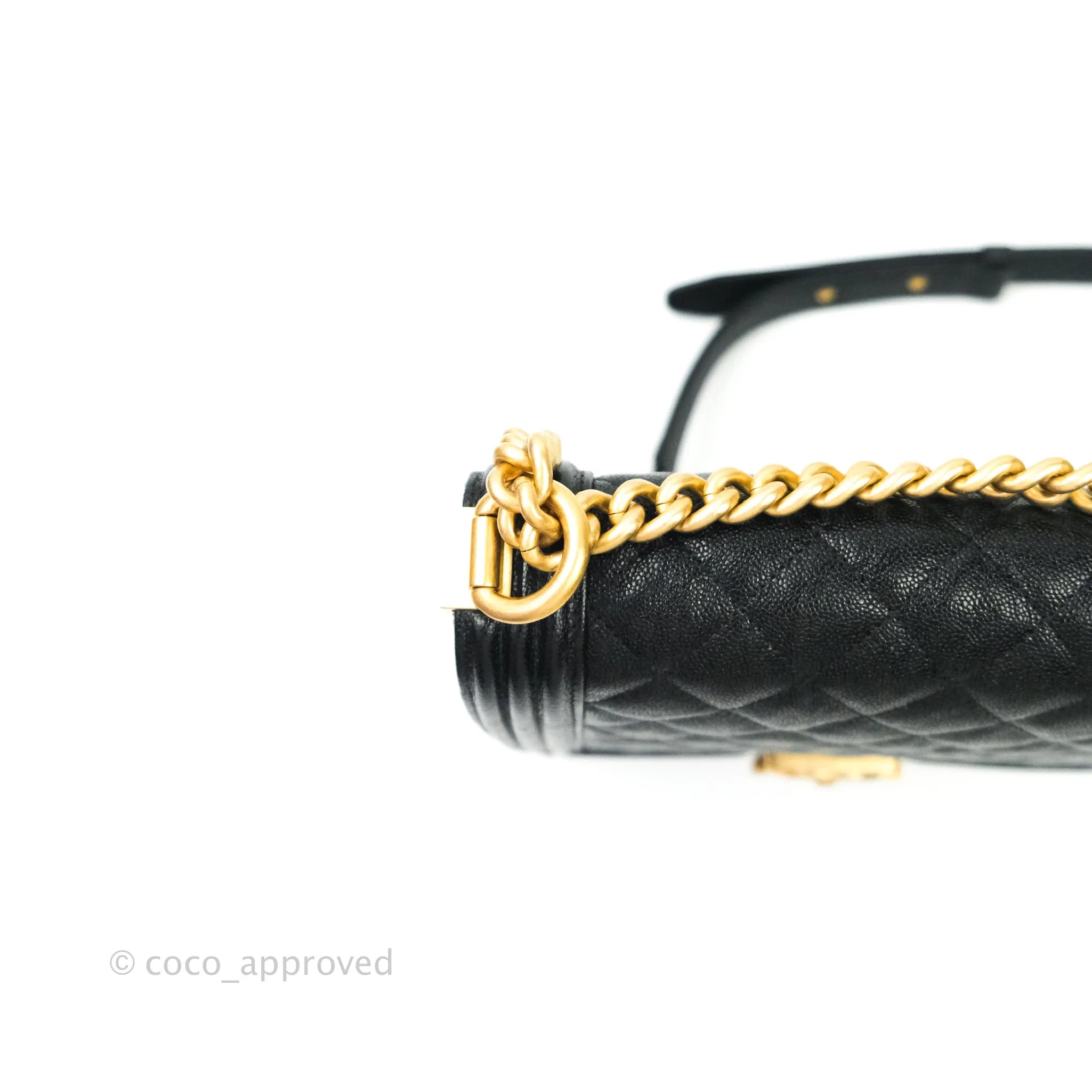 Chanel Quilted North South Boy Flap Black Caviar Gold Hardware