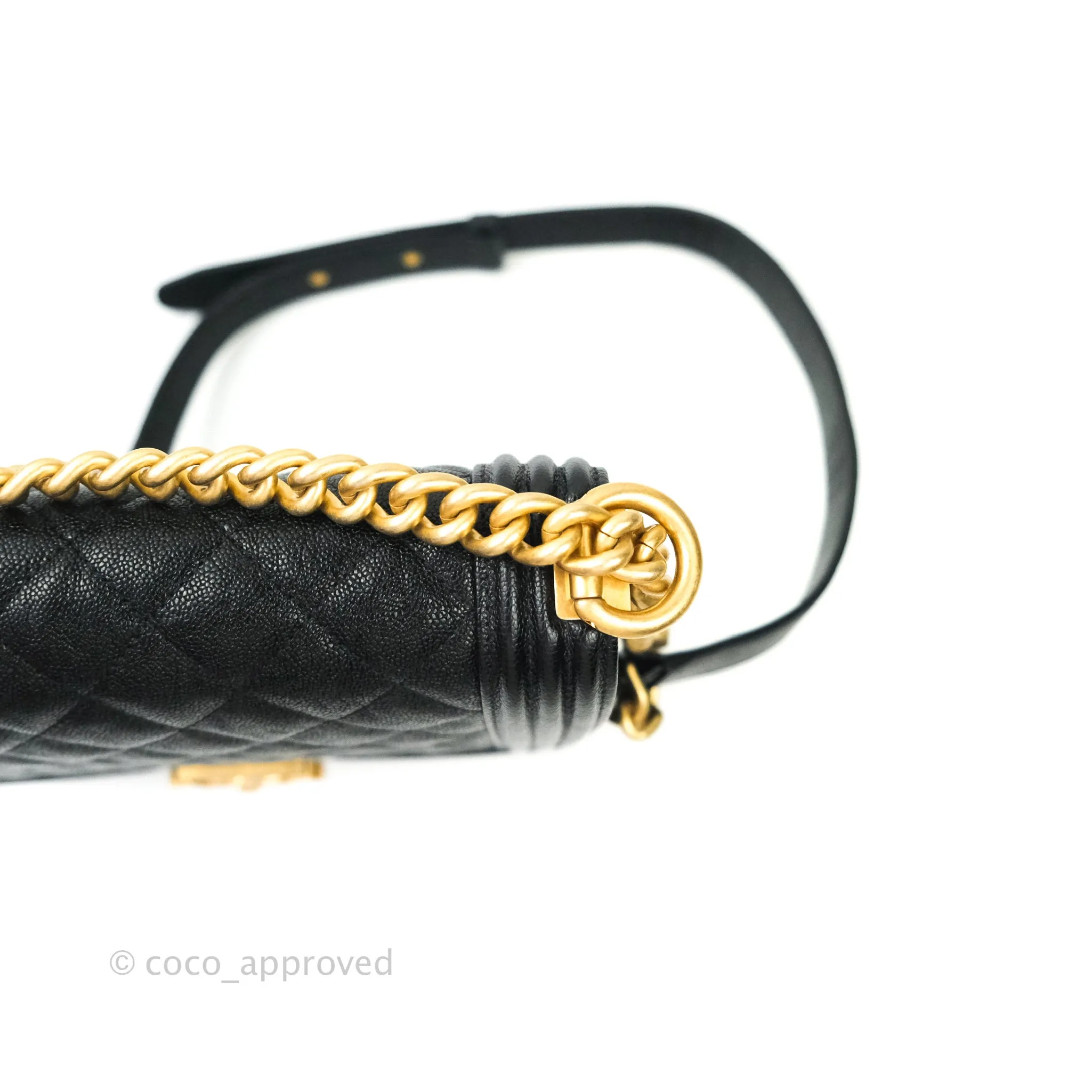 Chanel Quilted North South Boy Flap Black Caviar Gold Hardware