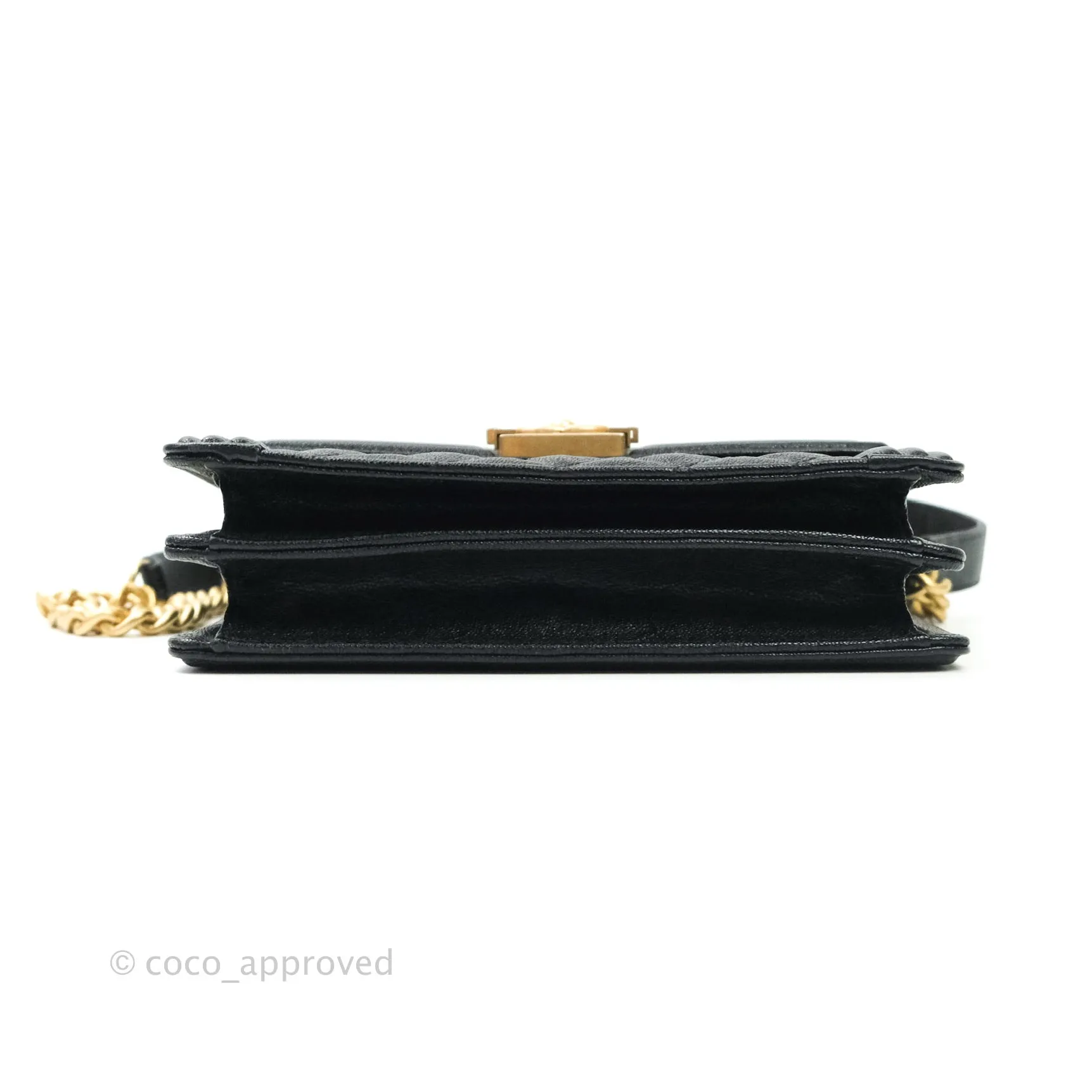 Chanel Quilted North South Boy Flap Black Caviar Gold Hardware