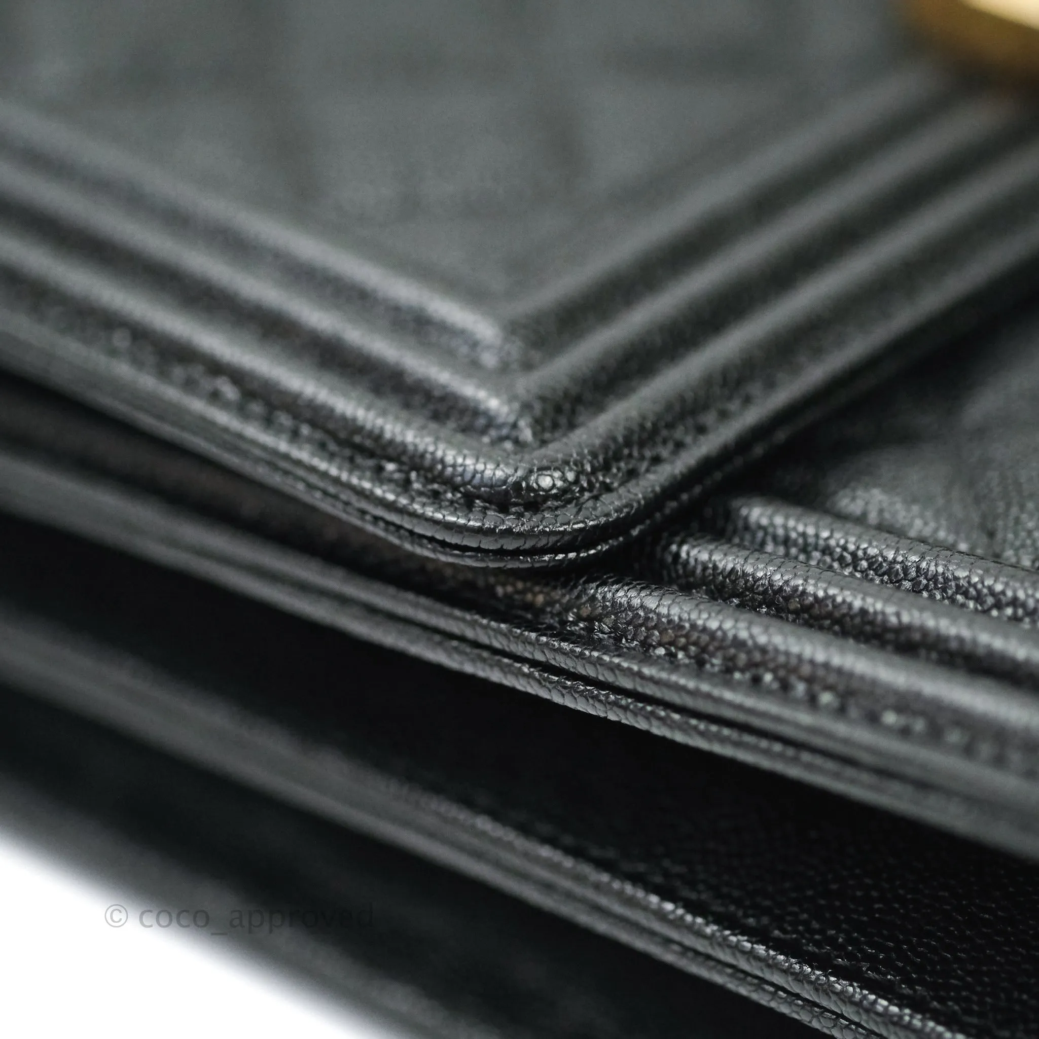 Chanel Quilted North South Boy Flap Black Caviar Gold Hardware