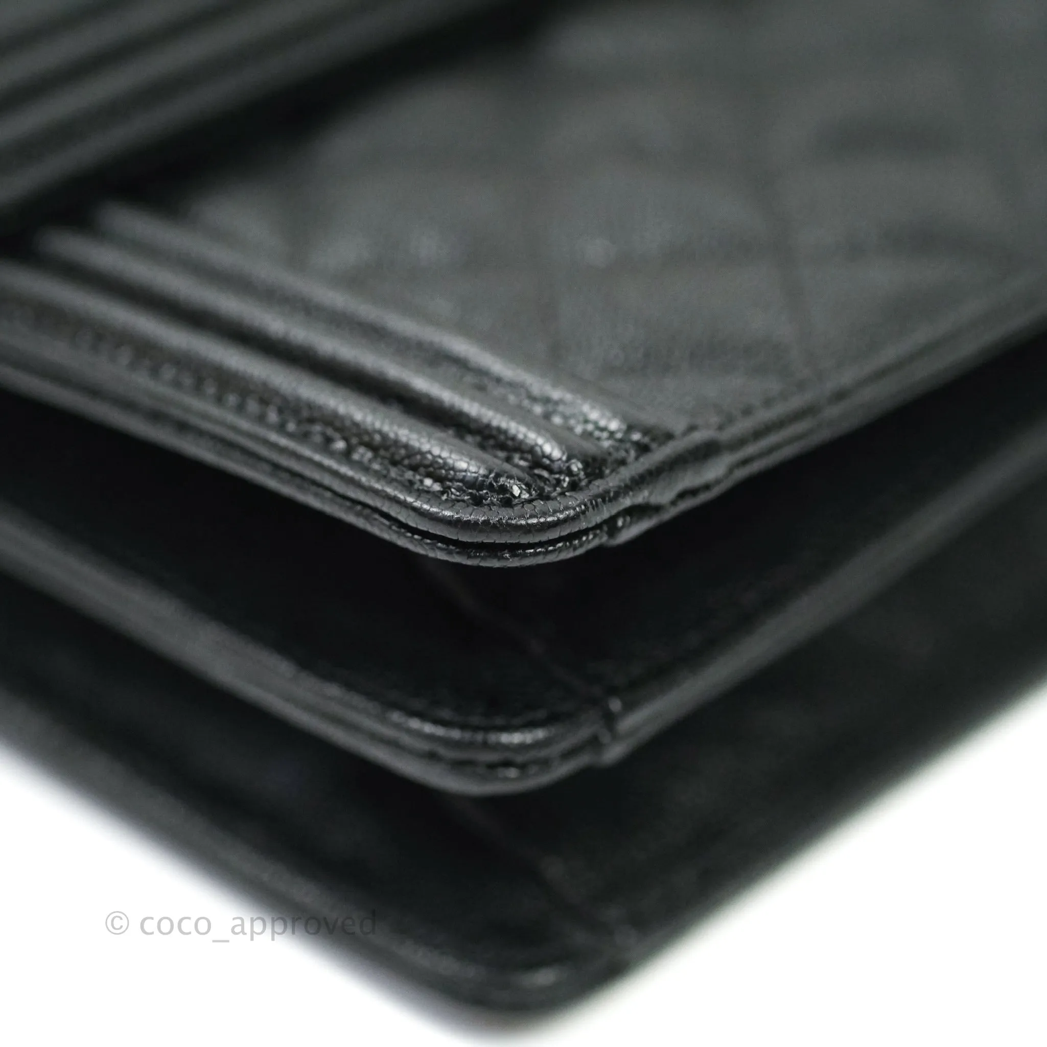 Chanel Quilted North South Boy Flap Black Caviar Gold Hardware