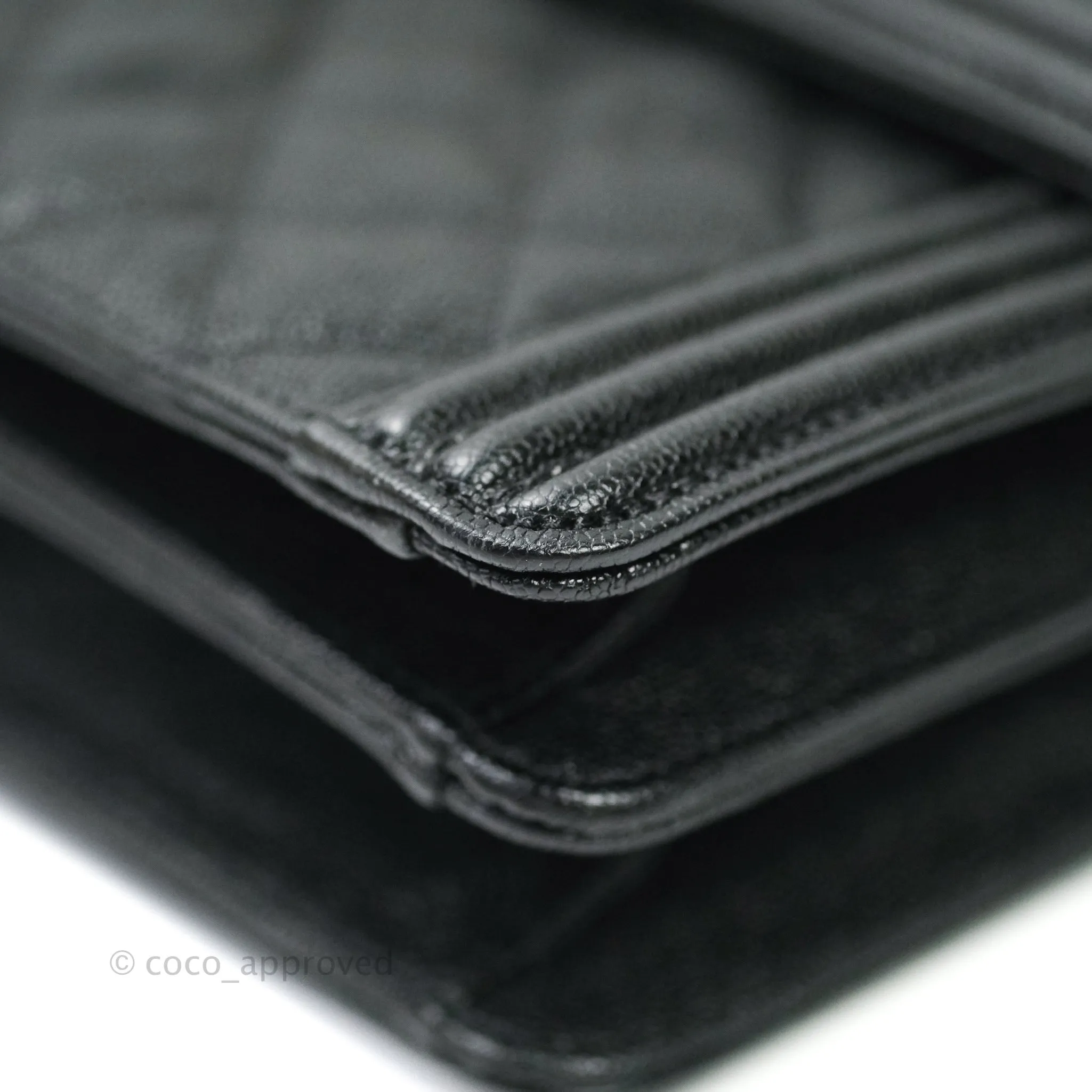 Chanel Quilted North South Boy Flap Black Caviar Gold Hardware