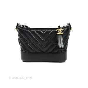 Chanel Quilted Small Aged Calfskin Black Gabrielle Hobo Mixed Hardware