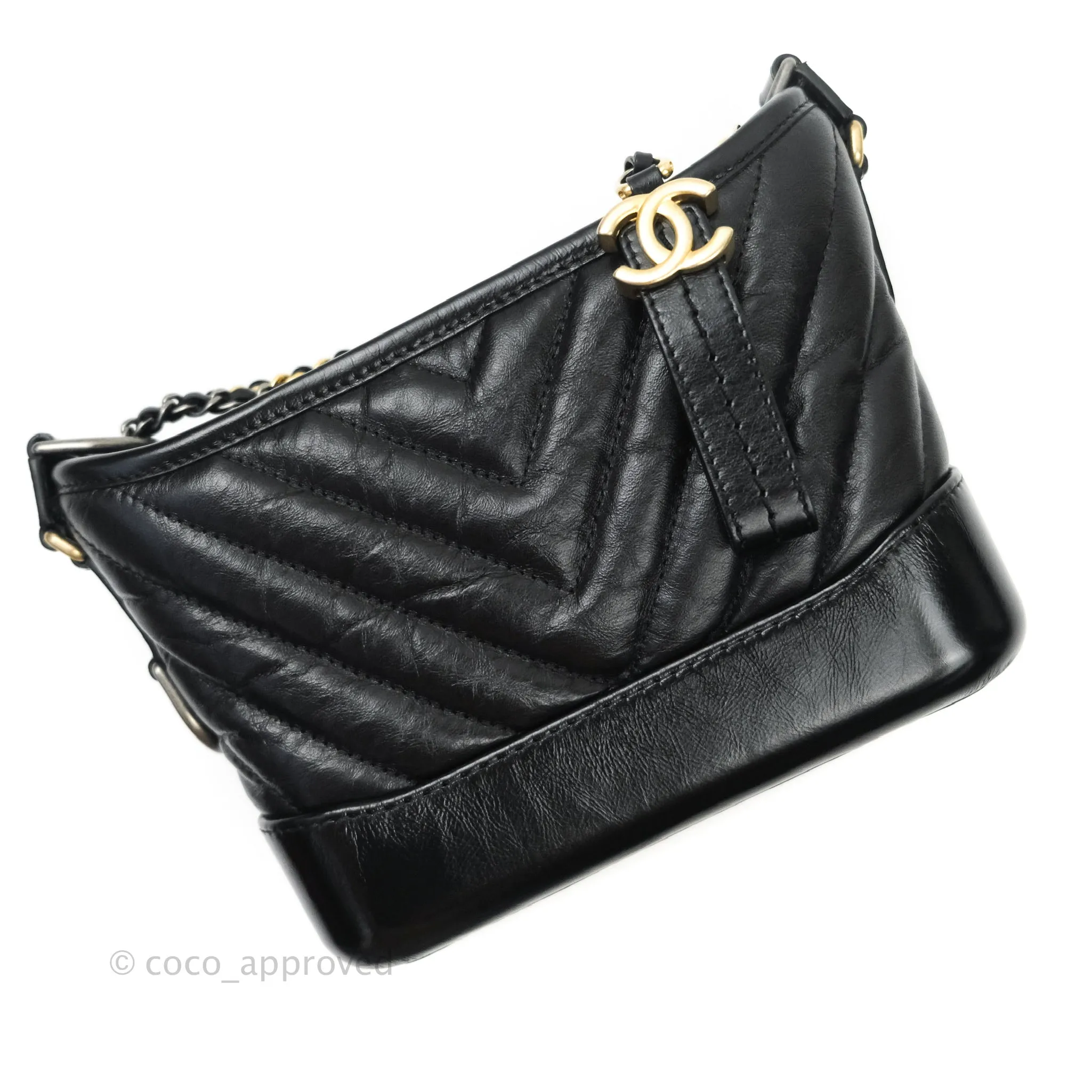 Chanel Quilted Small Aged Calfskin Black Gabrielle Hobo Mixed Hardware
