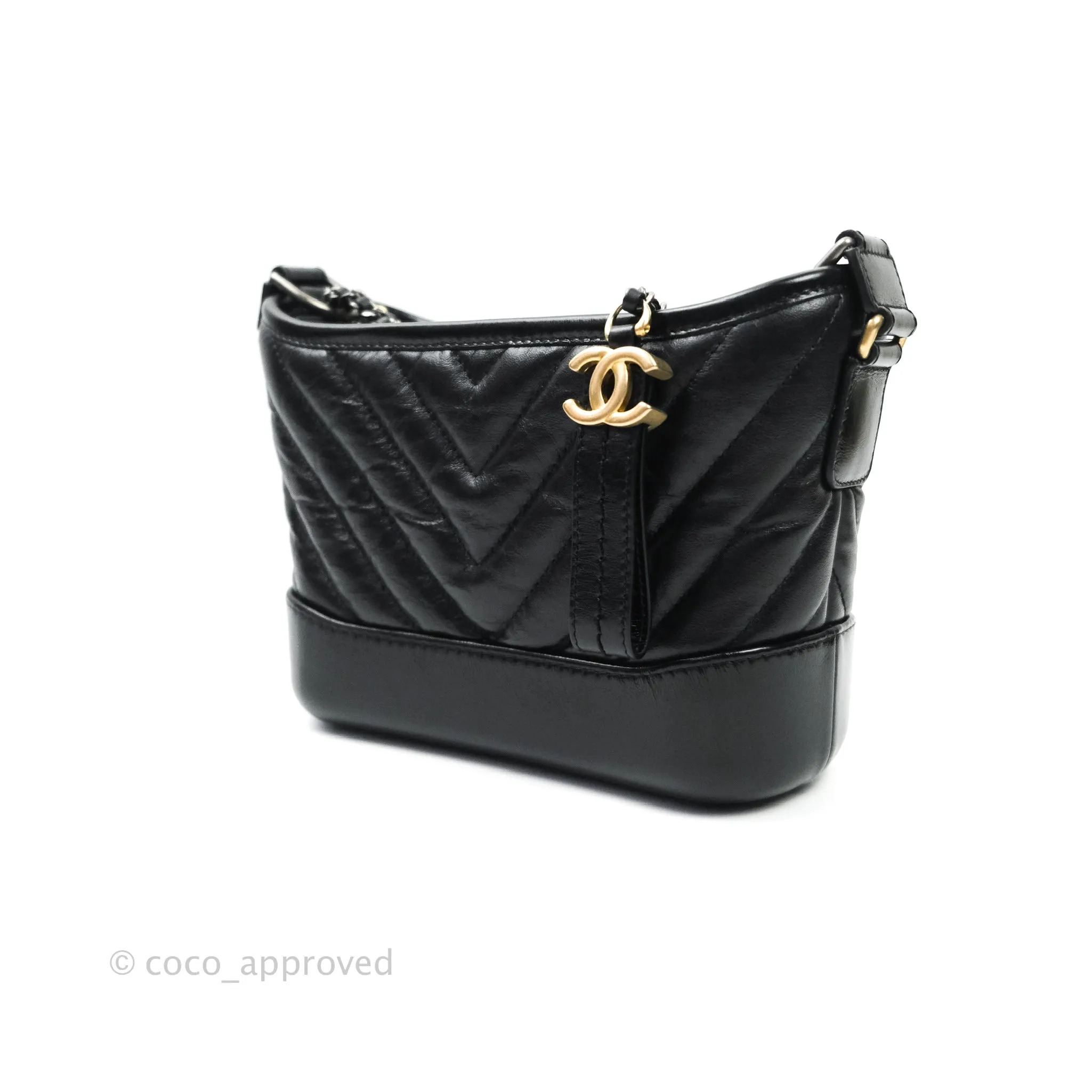 Chanel Quilted Small Aged Calfskin Black Gabrielle Hobo Mixed Hardware