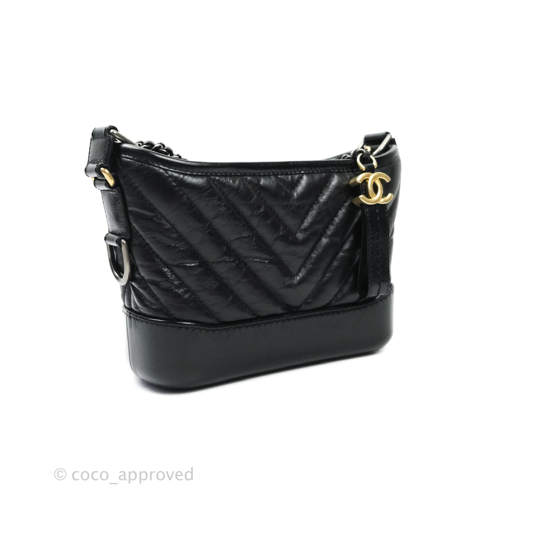 Chanel Quilted Small Aged Calfskin Black Gabrielle Hobo Mixed Hardware