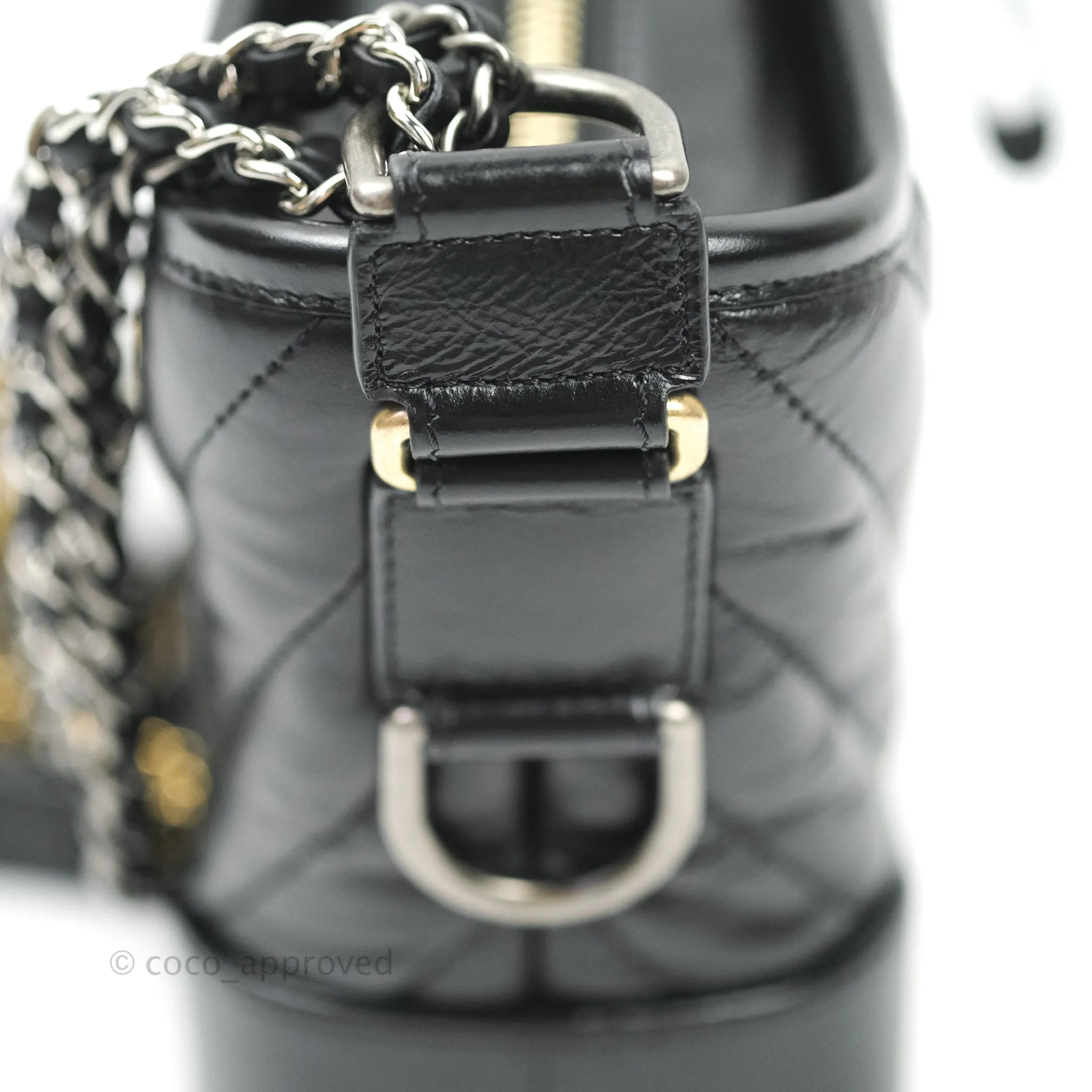 Chanel Quilted Small Aged Calfskin Black Gabrielle Hobo Mixed Hardware