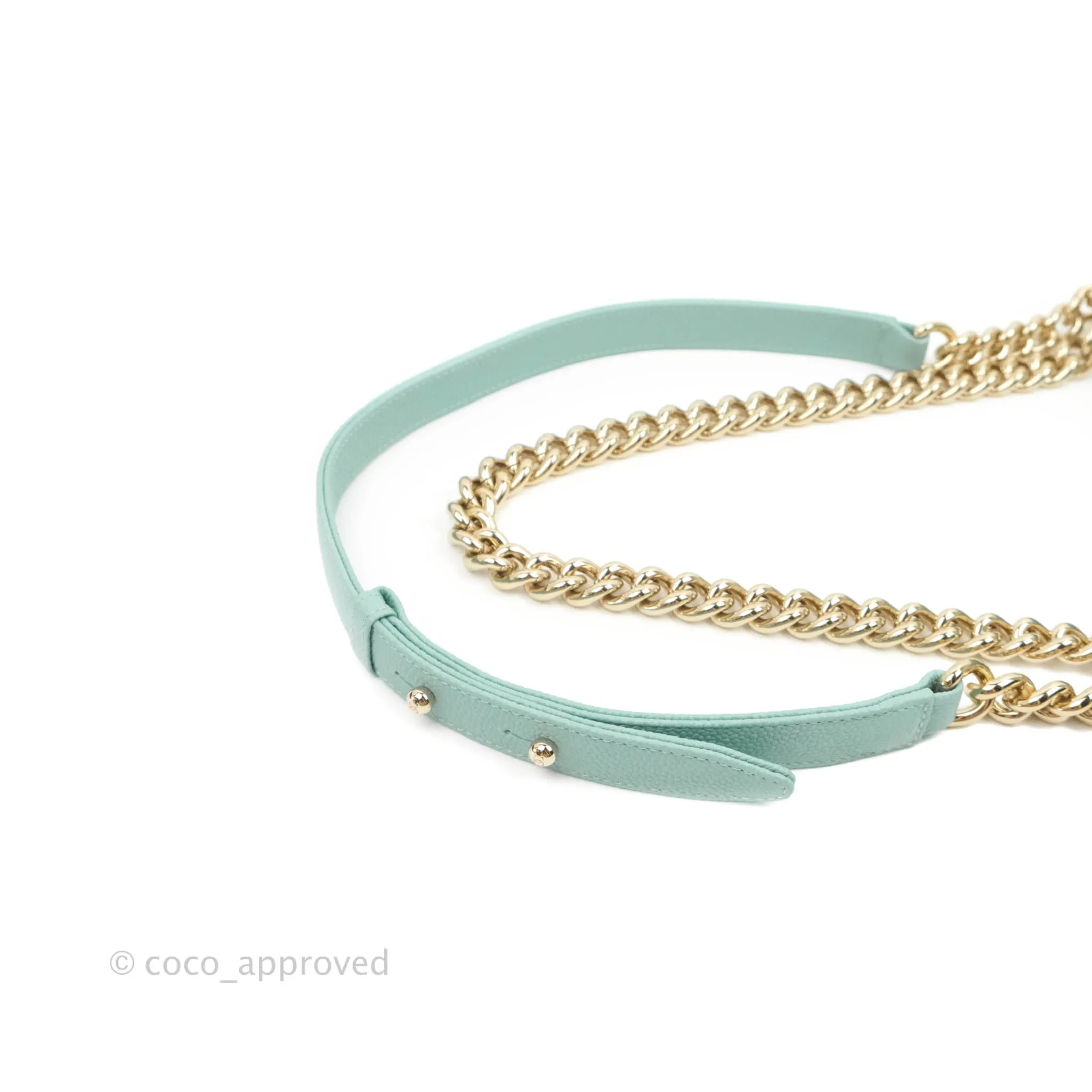 Chanel Quilted Small Boy Light Tiffany Blue Caviar Gold Hardware