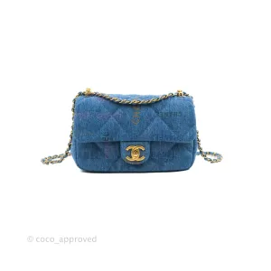 Chanel Quilted Small Denim Mood Flap Blue Multicolor 22P