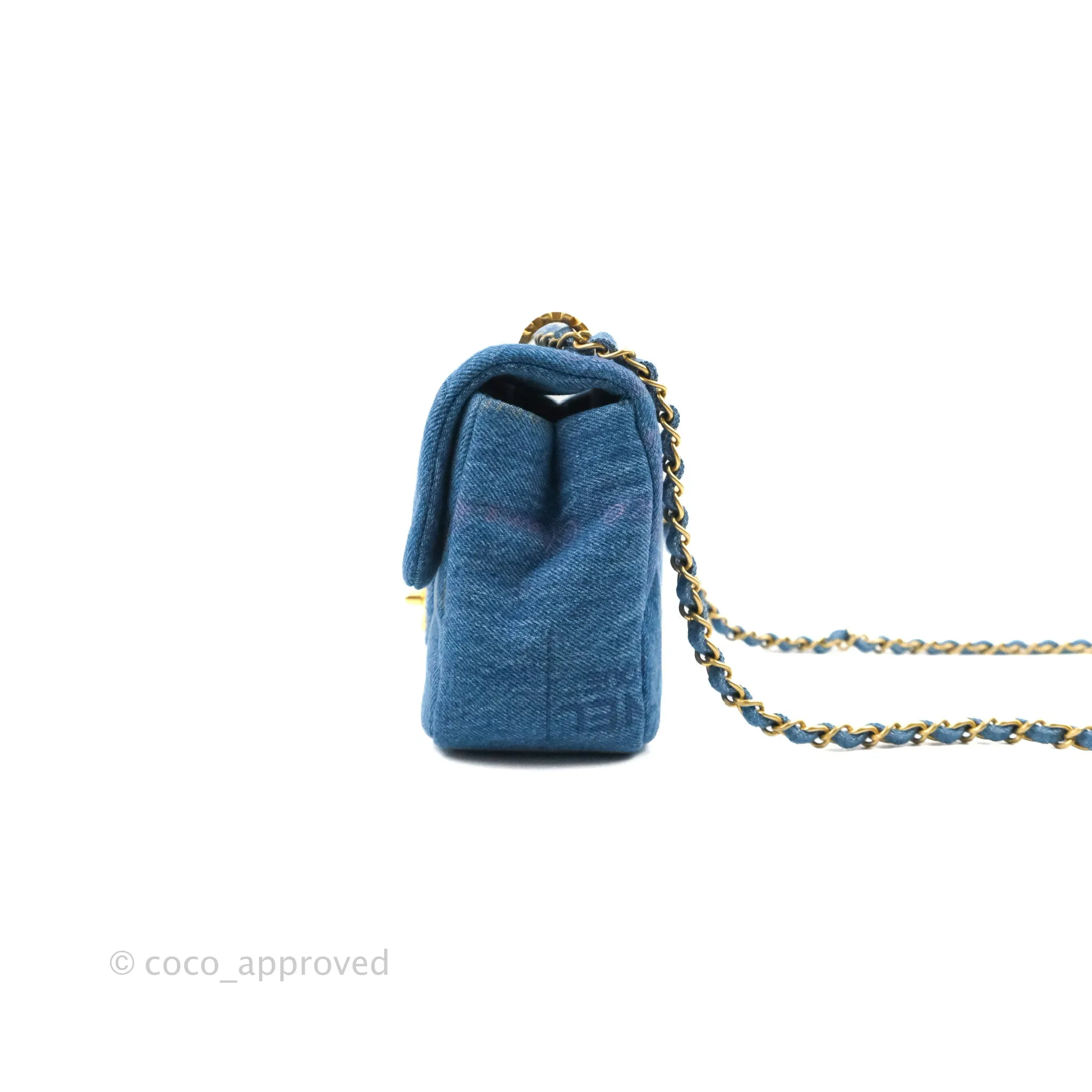 Chanel Quilted Small Denim Mood Flap Blue Multicolor 22P