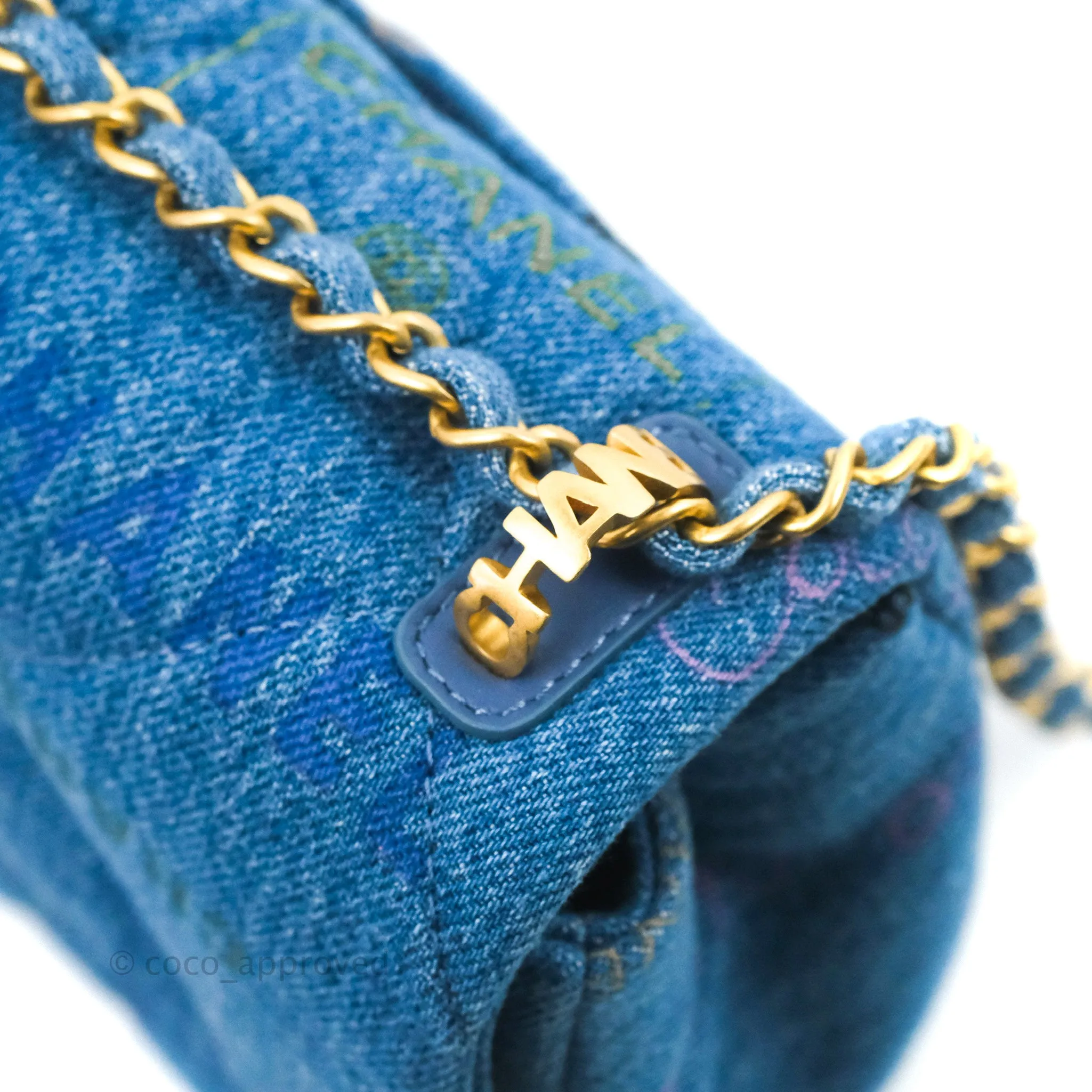Chanel Quilted Small Denim Mood Flap Blue Multicolor 22P