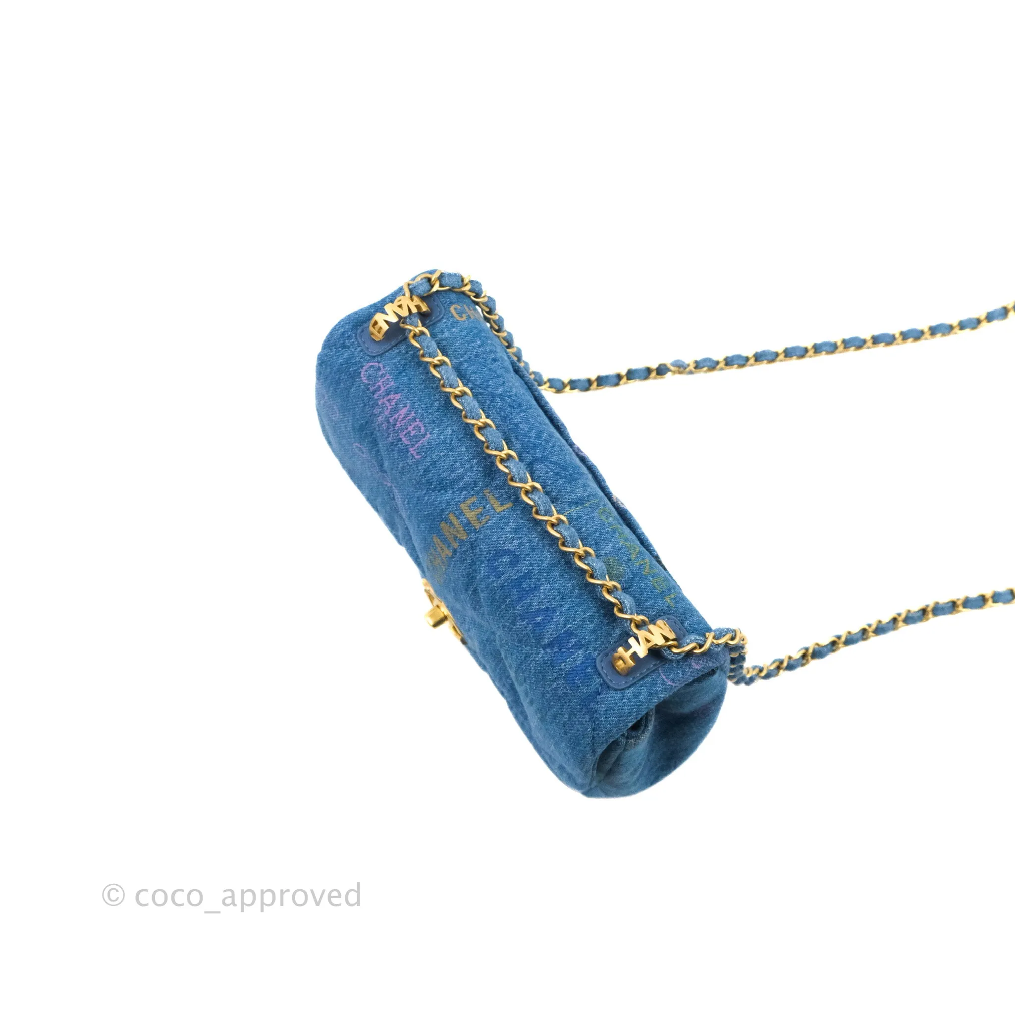 Chanel Quilted Small Denim Mood Flap Blue Multicolor 22P