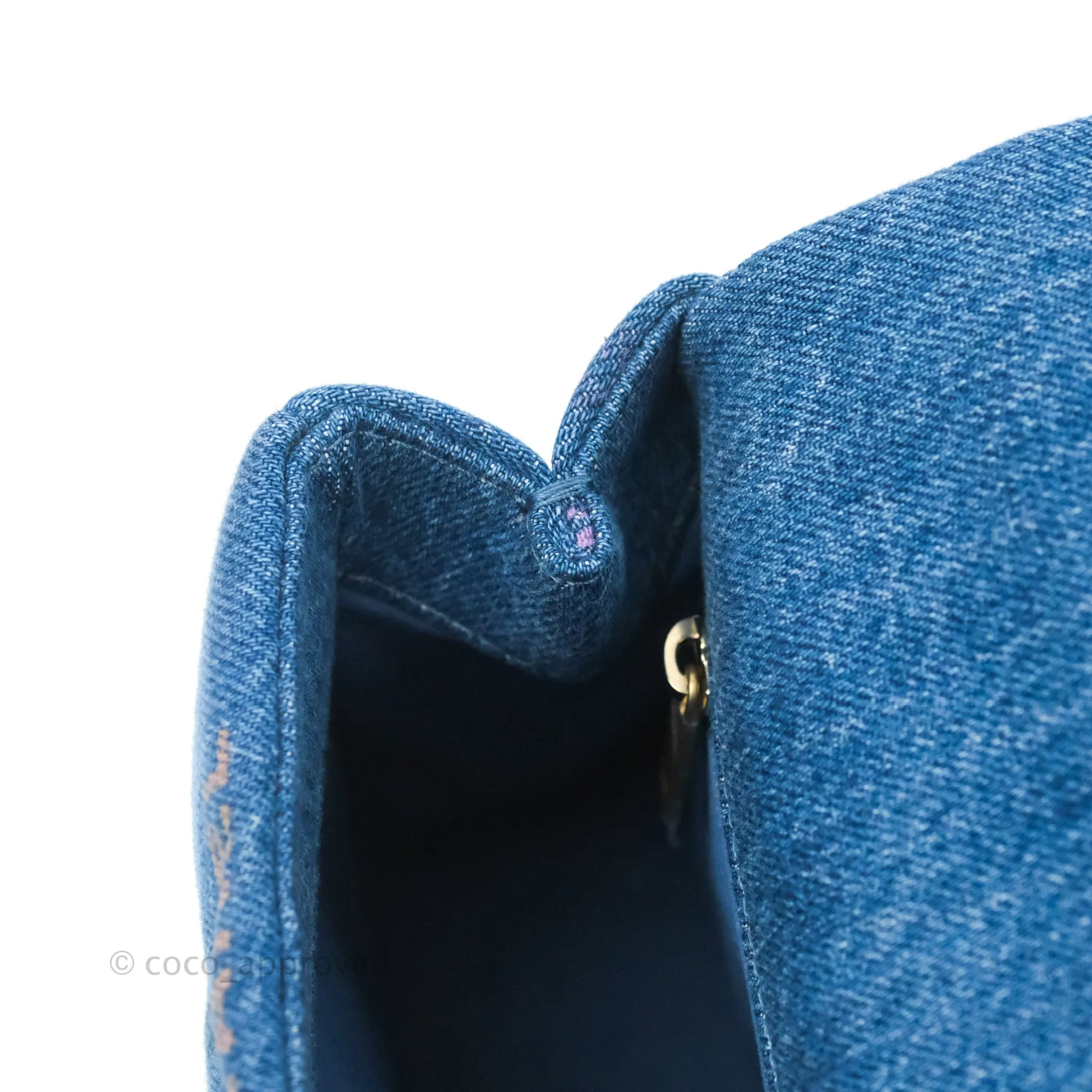 Chanel Quilted Small Denim Mood Flap Blue Multicolor 22P