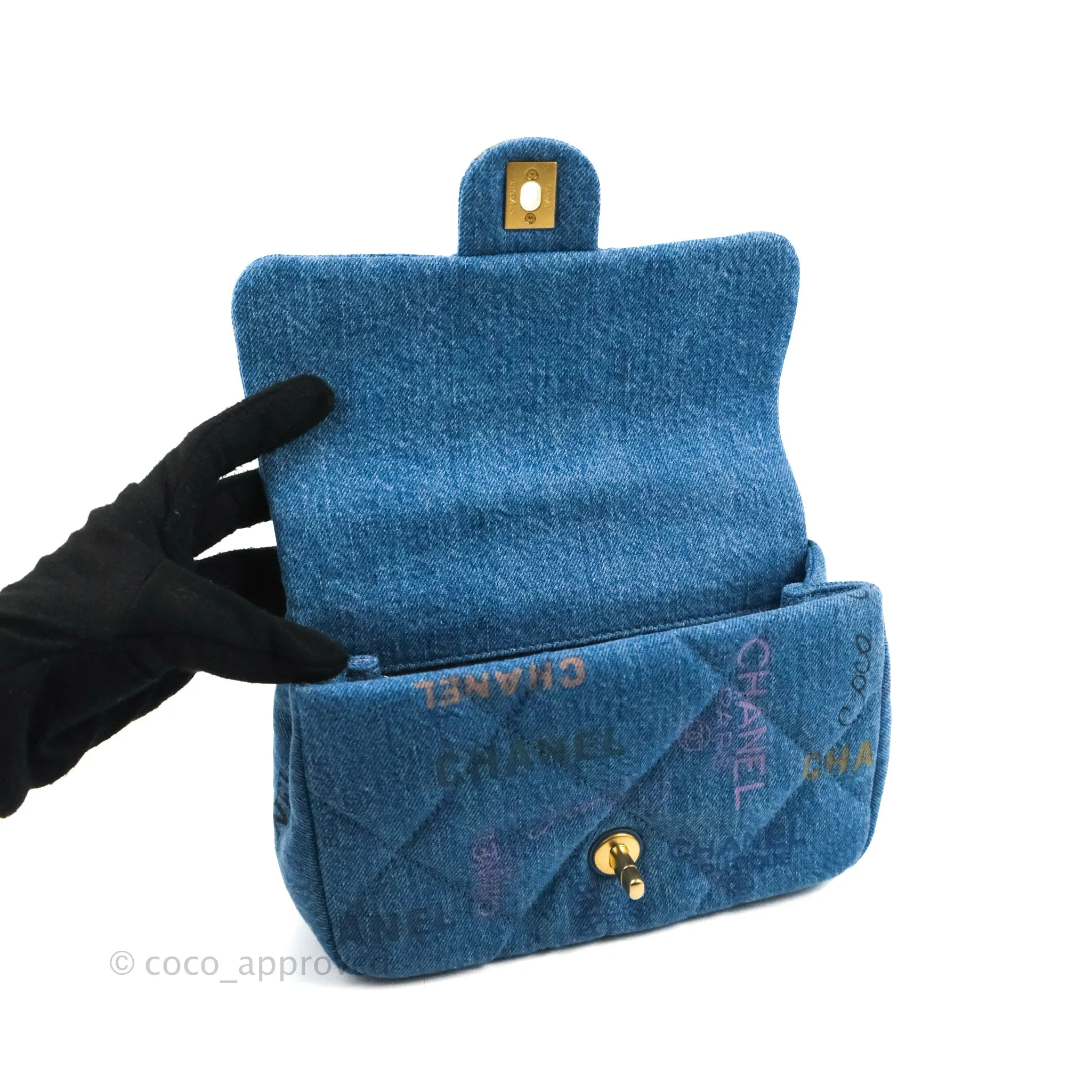 Chanel Quilted Small Denim Mood Flap Blue Multicolor 22P