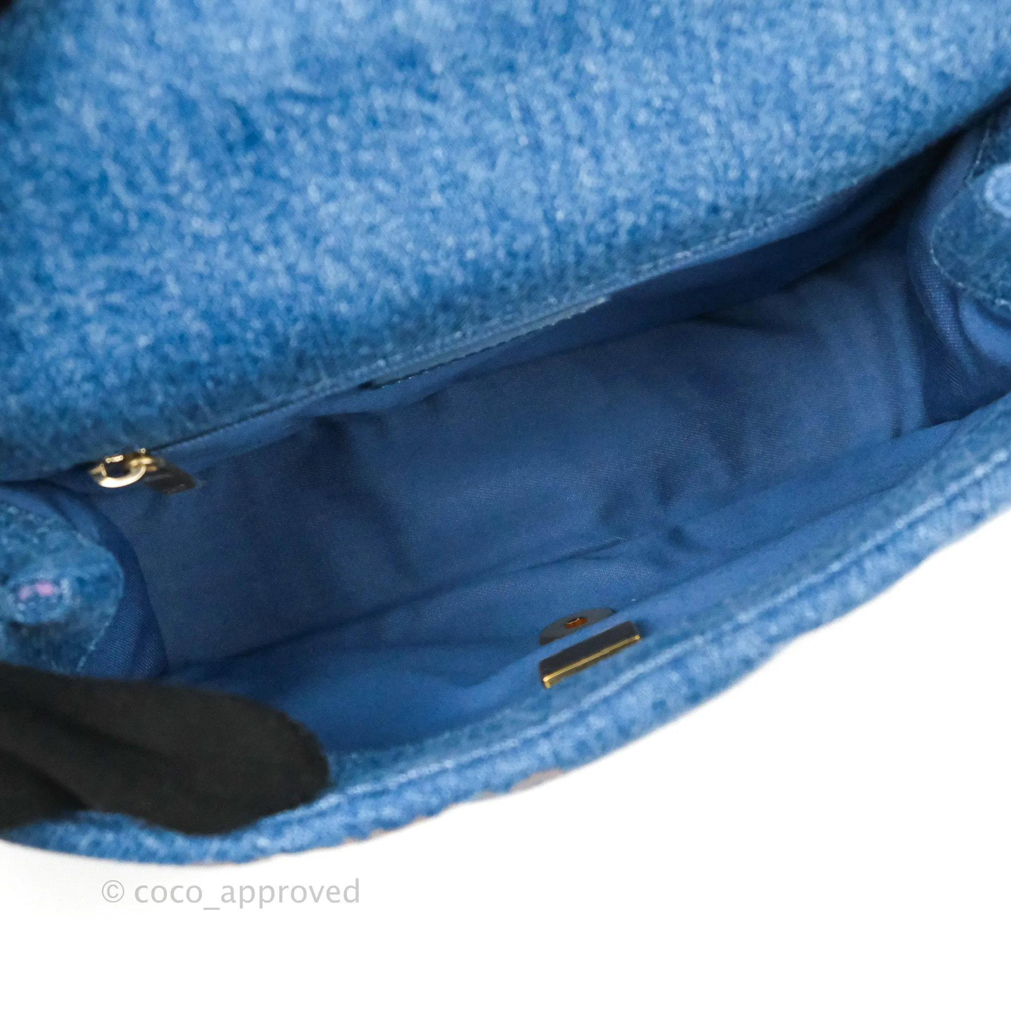 Chanel Quilted Small Denim Mood Flap Blue Multicolor 22P