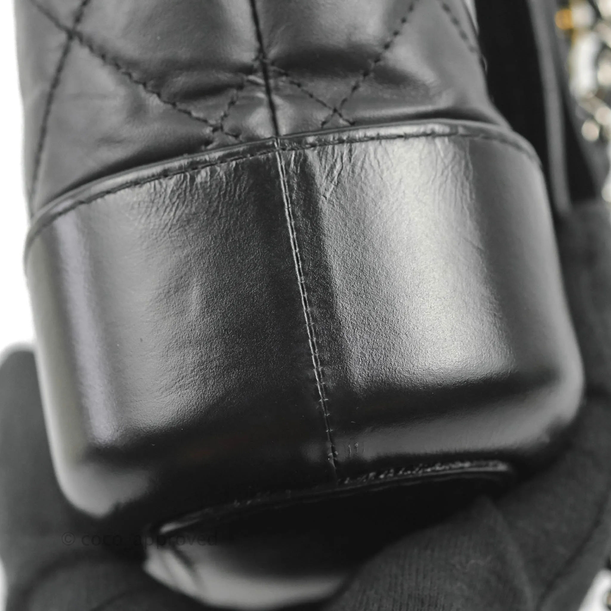 Chanel Quilted Small Gabrielle Hobo Black Aged Calfskin
