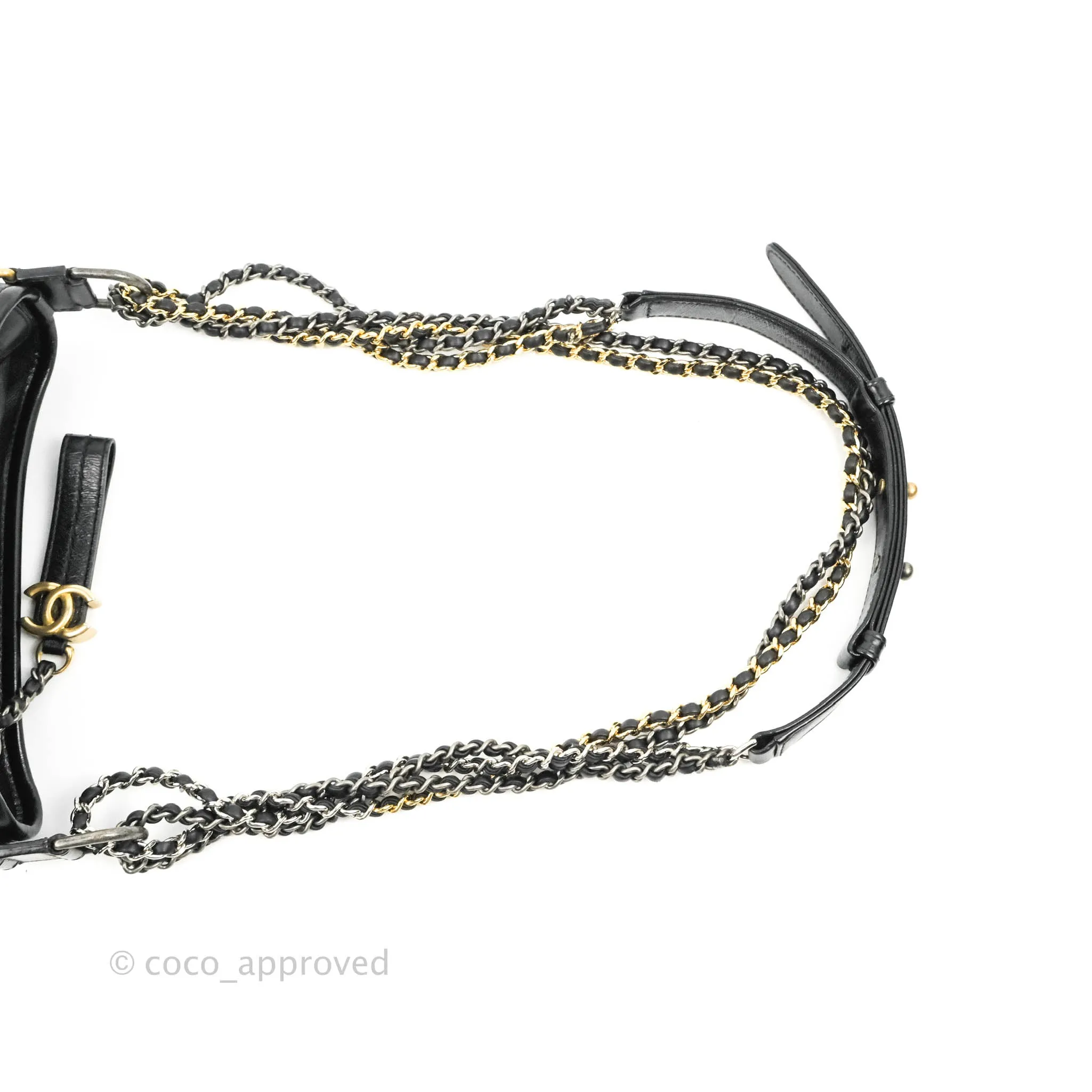 Chanel Quilted Small Gabrielle Hobo Black Aged Calfskin