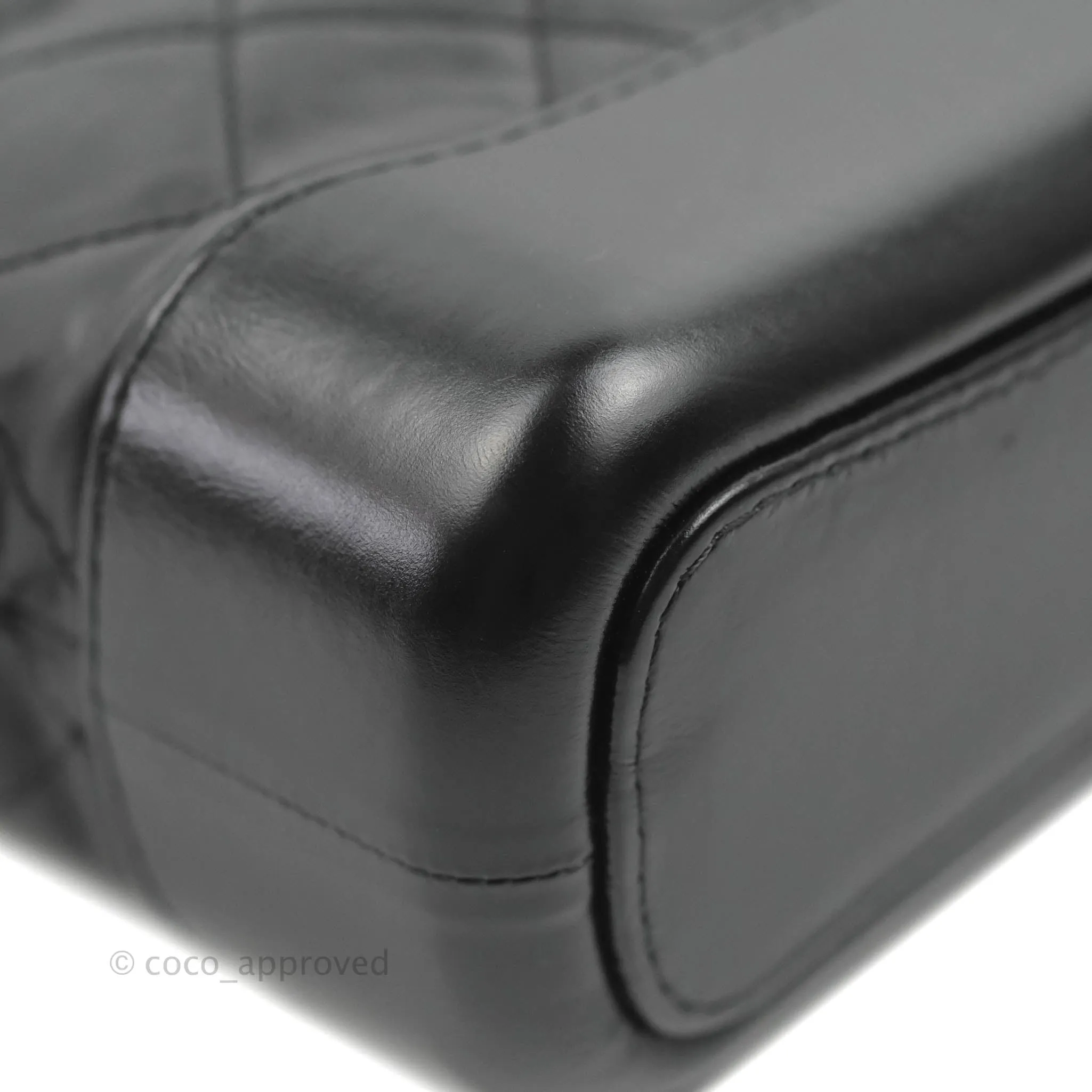 Chanel Quilted Small Gabrielle Hobo Black Aged Calfskin