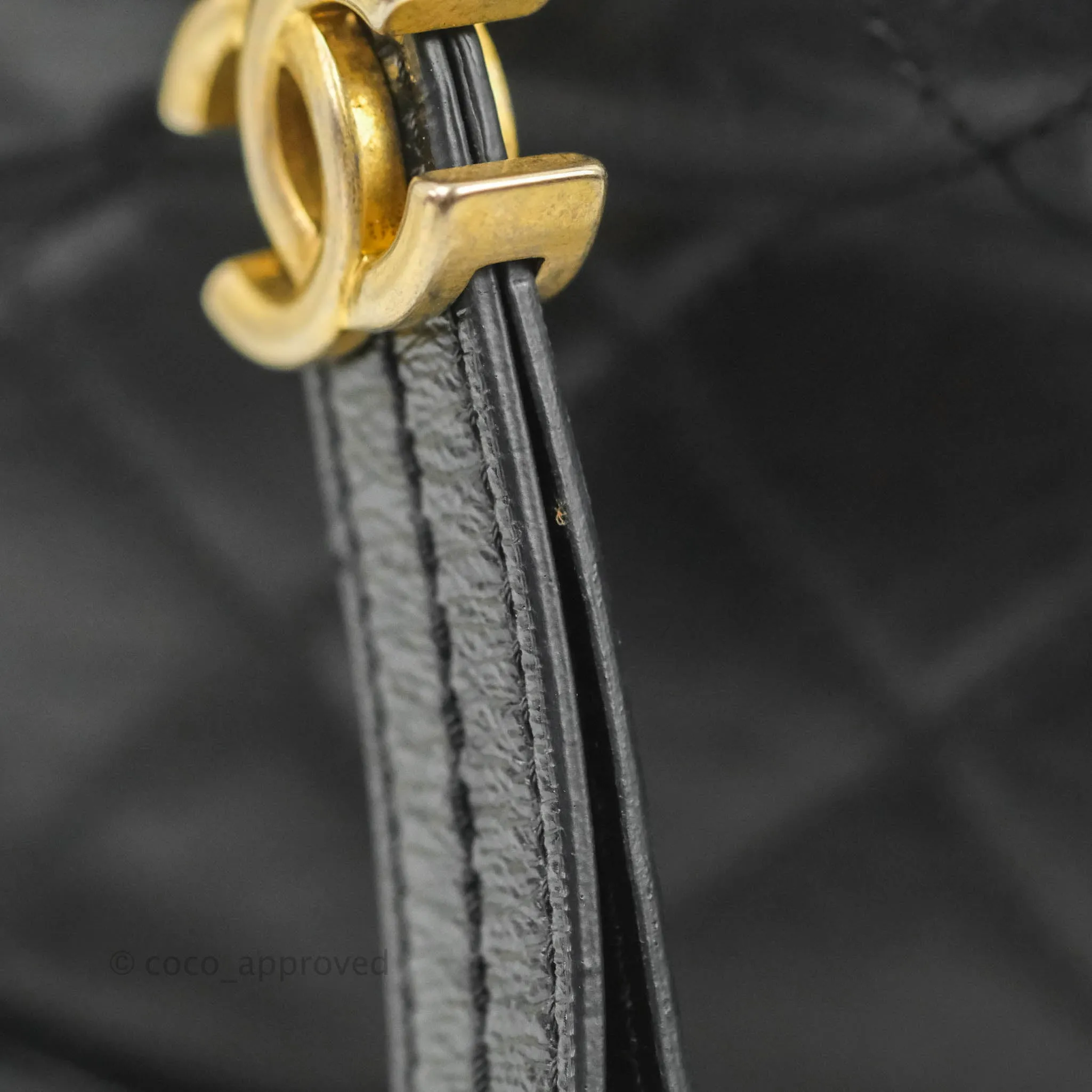 Chanel Quilted Small Gabrielle Hobo Black Aged Calfskin
