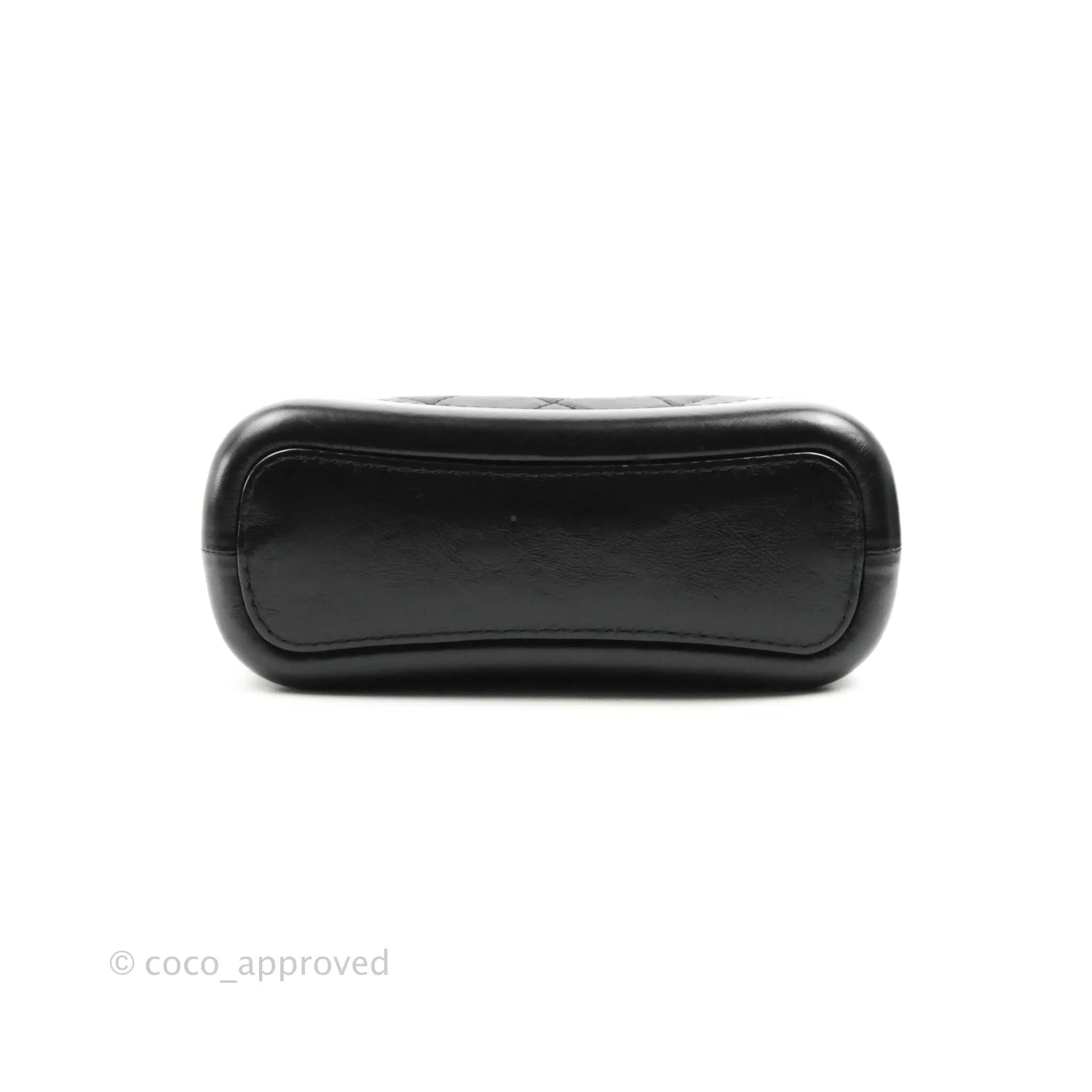Chanel Quilted Small Gabrielle Hobo Black Aged Calfskin