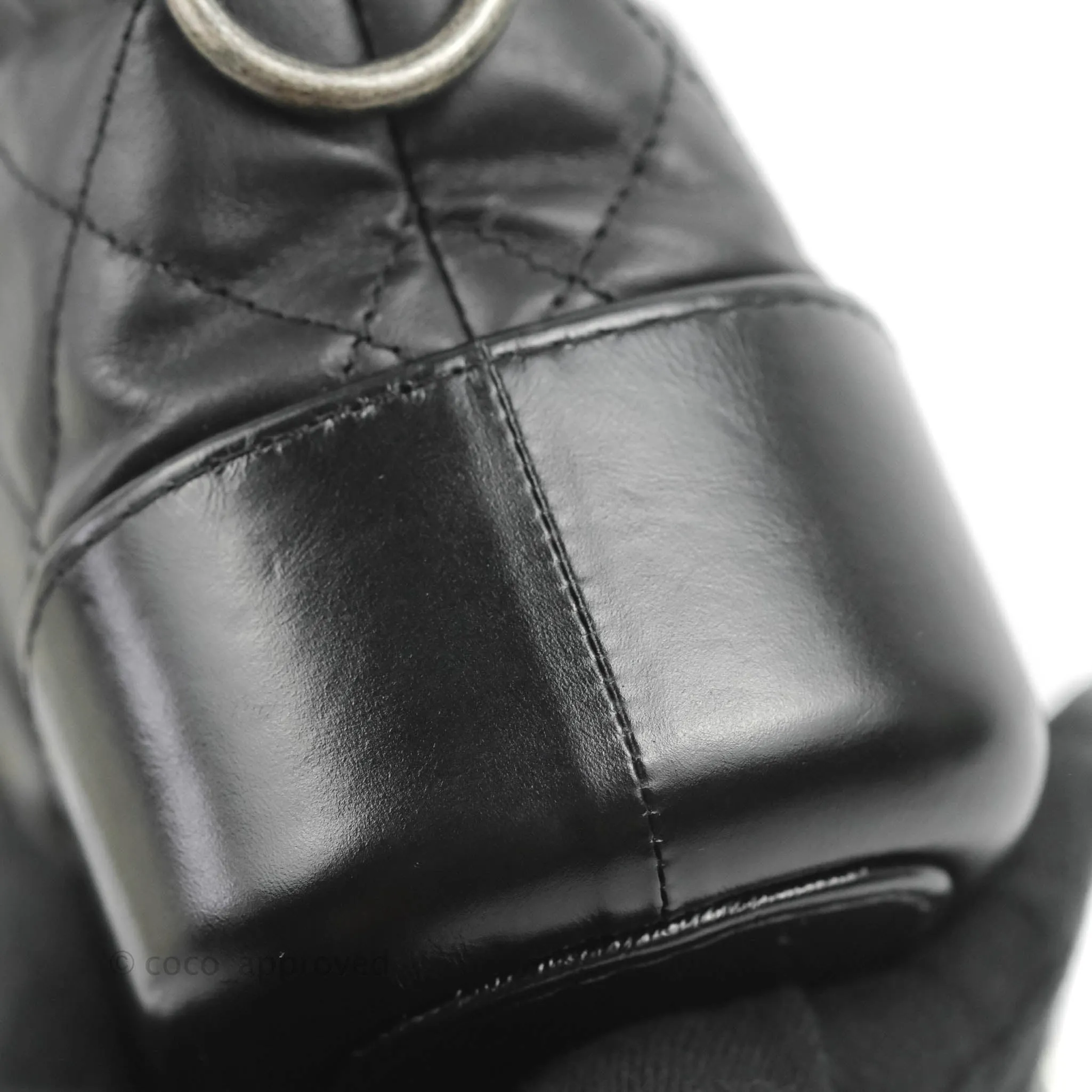 Chanel Quilted Small Gabrielle Hobo Black Aged Calfskin