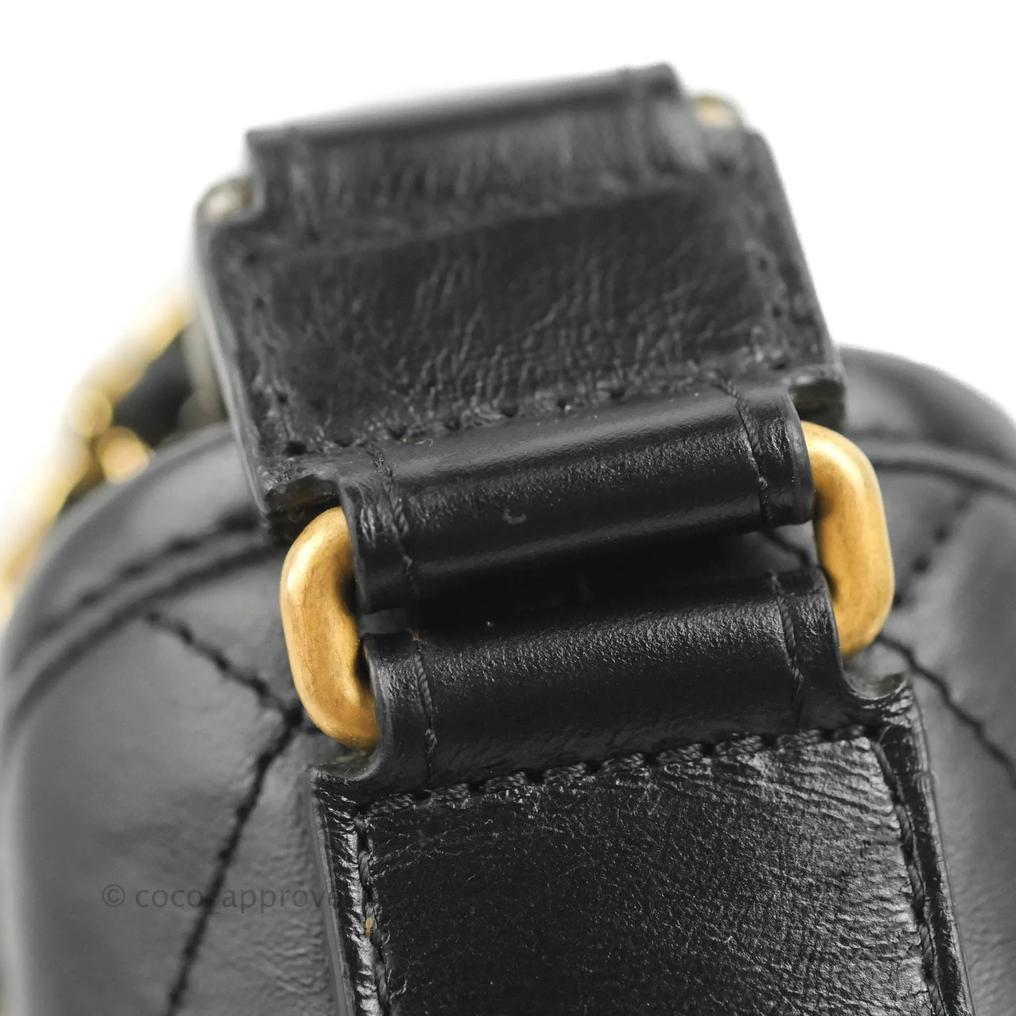 Chanel Quilted Small Gabrielle Hobo Black Aged Calfskin