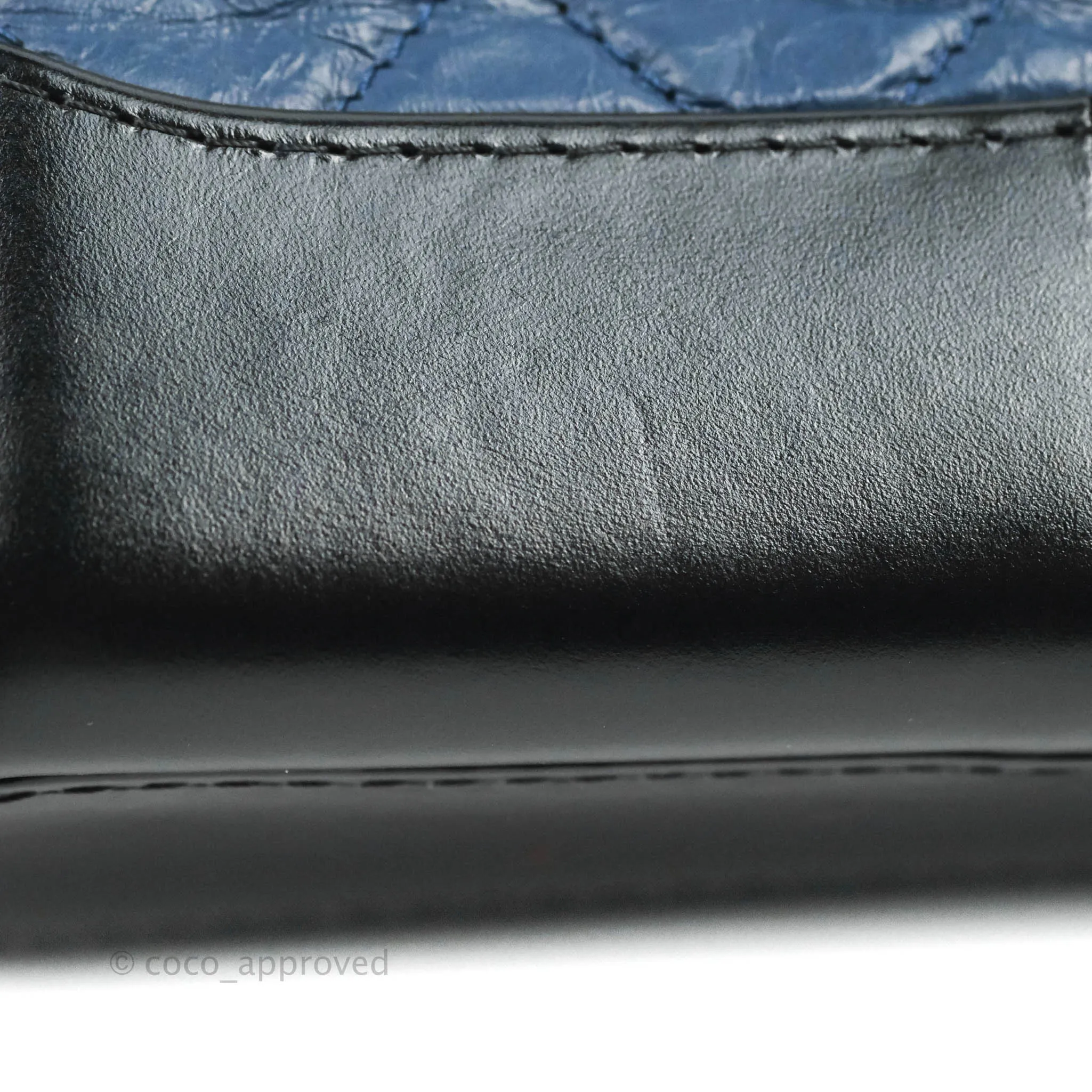 Chanel Quilted Small Gabrielle Hobo Navy Black Aged Calfskin Mixed Hardware