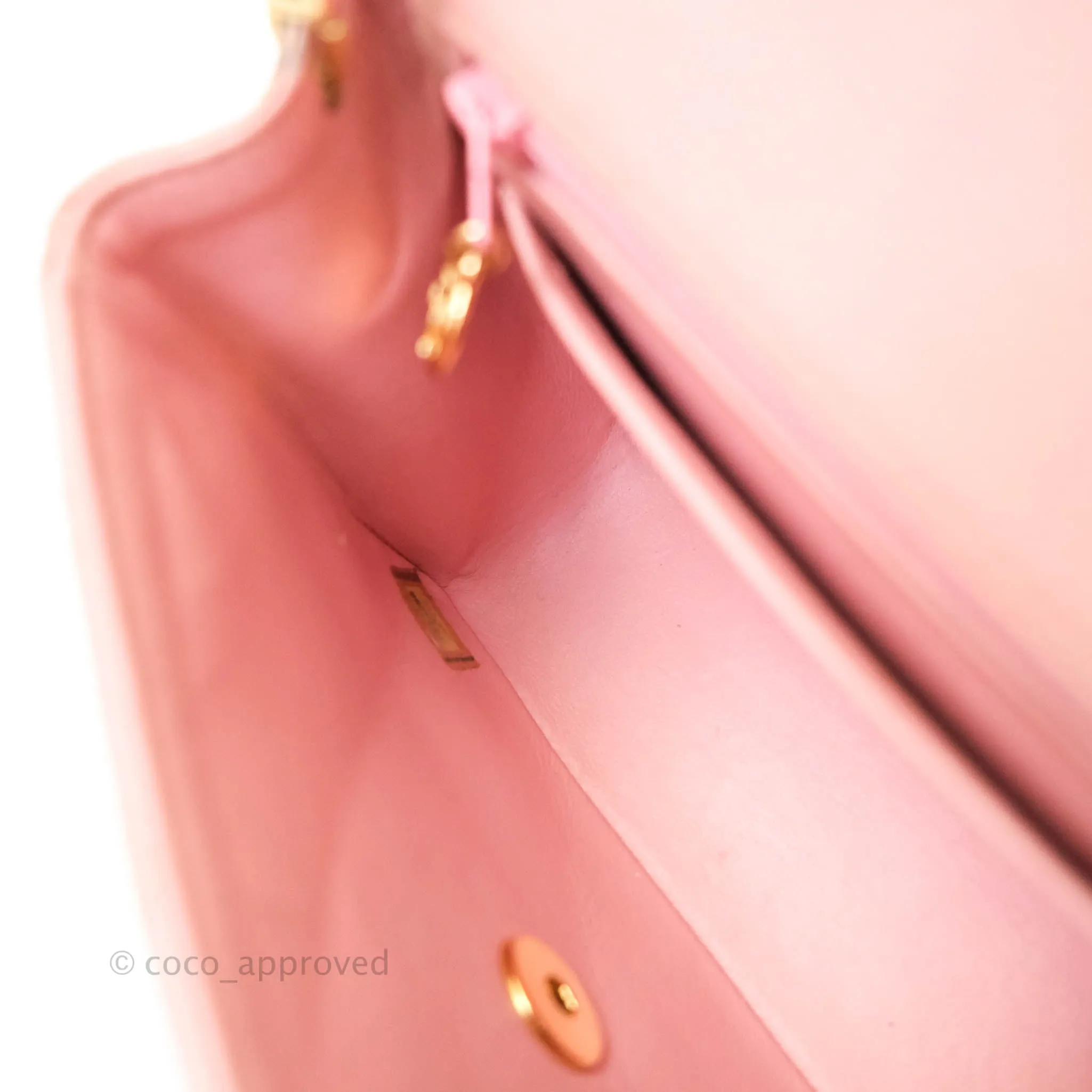 Chanel Quilted Vintage Mini Square Flap Pink Caviar 24K Gold Hardware