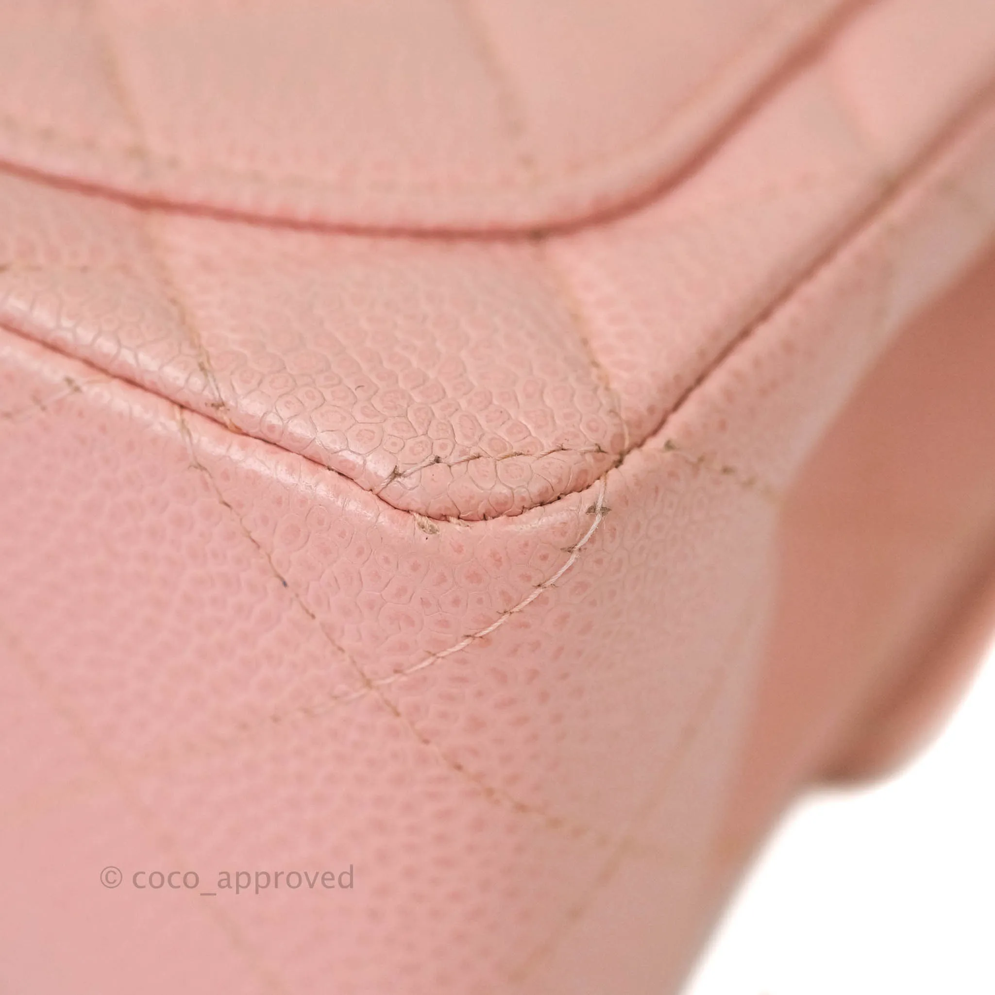 Chanel Quilted Vintage Mini Square Flap Pink Caviar 24K Gold Hardware