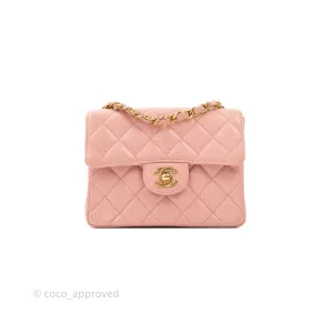 Chanel Quilted Vintage Mini Square Flap Pink Caviar 24K Gold Hardware