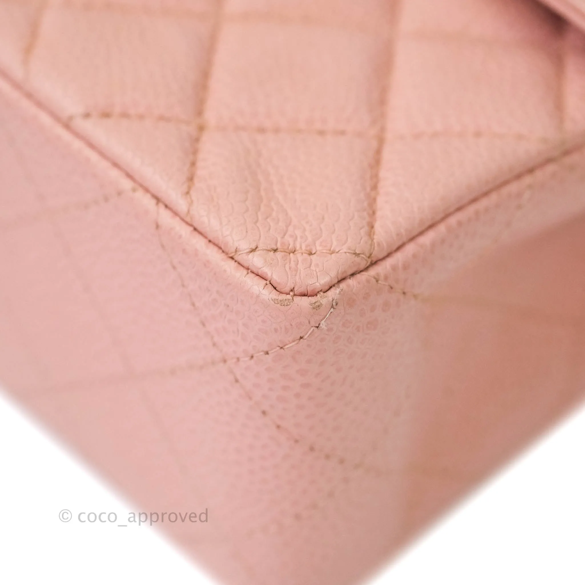 Chanel Quilted Vintage Mini Square Flap Pink Caviar 24K Gold Hardware