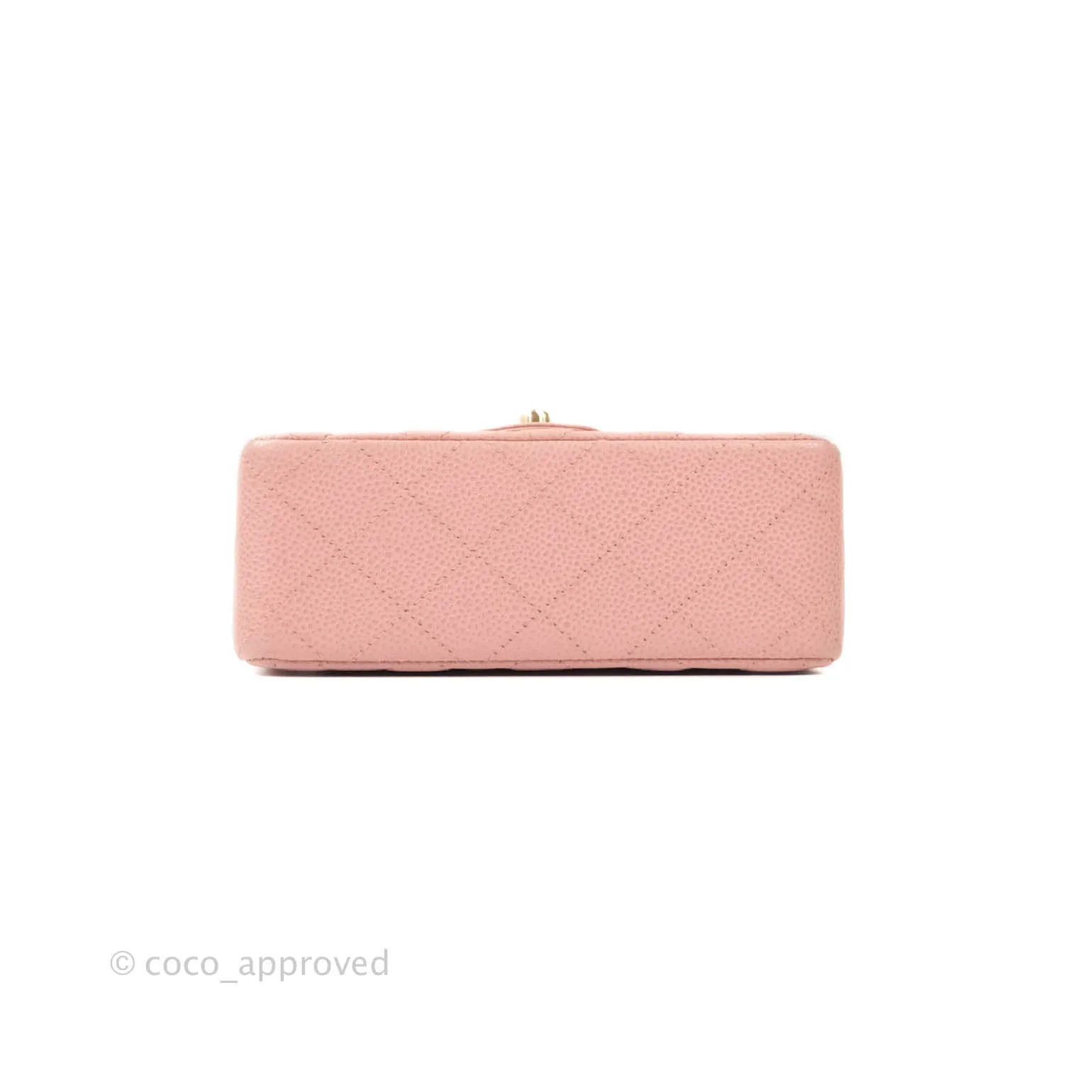 Chanel Quilted Vintage Mini Square Flap Pink Caviar 24K Gold Hardware