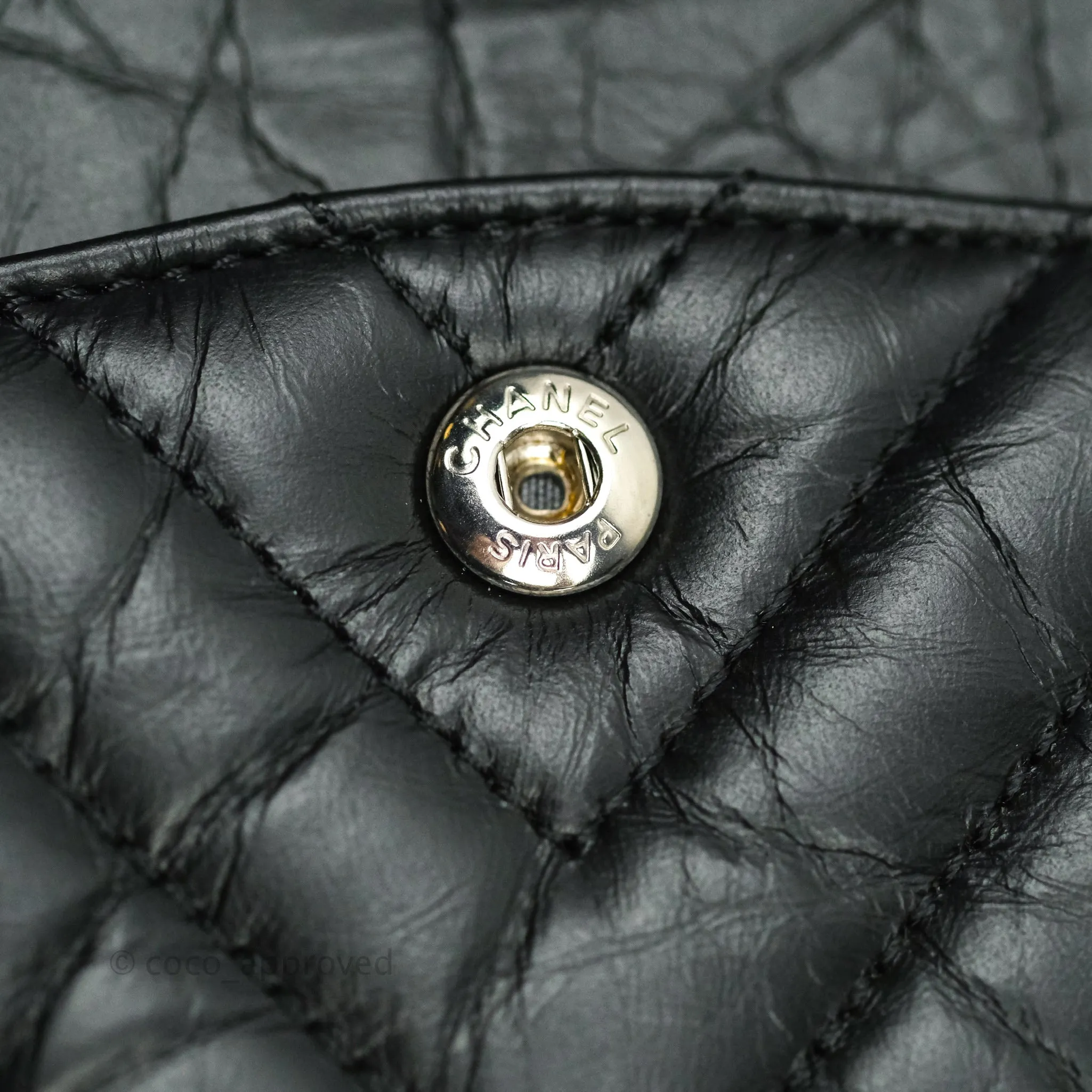 Chanel Reissue Chevron Aged Calfskin So Black Hardware 226