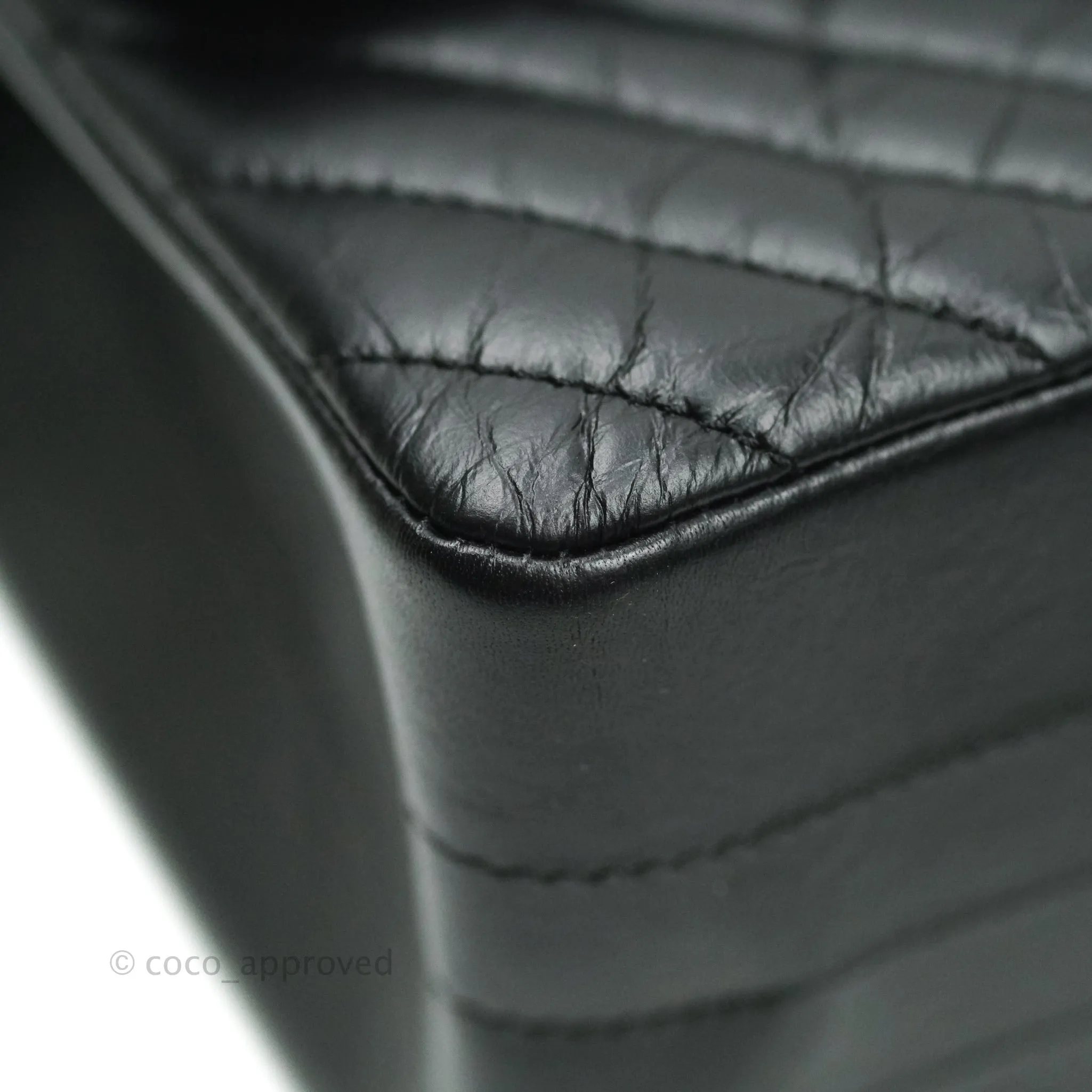 Chanel Reissue Chevron Aged Calfskin So Black Hardware 226