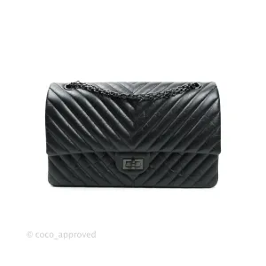 Chanel Reissue Chevron Aged Calfskin So Black Hardware 226