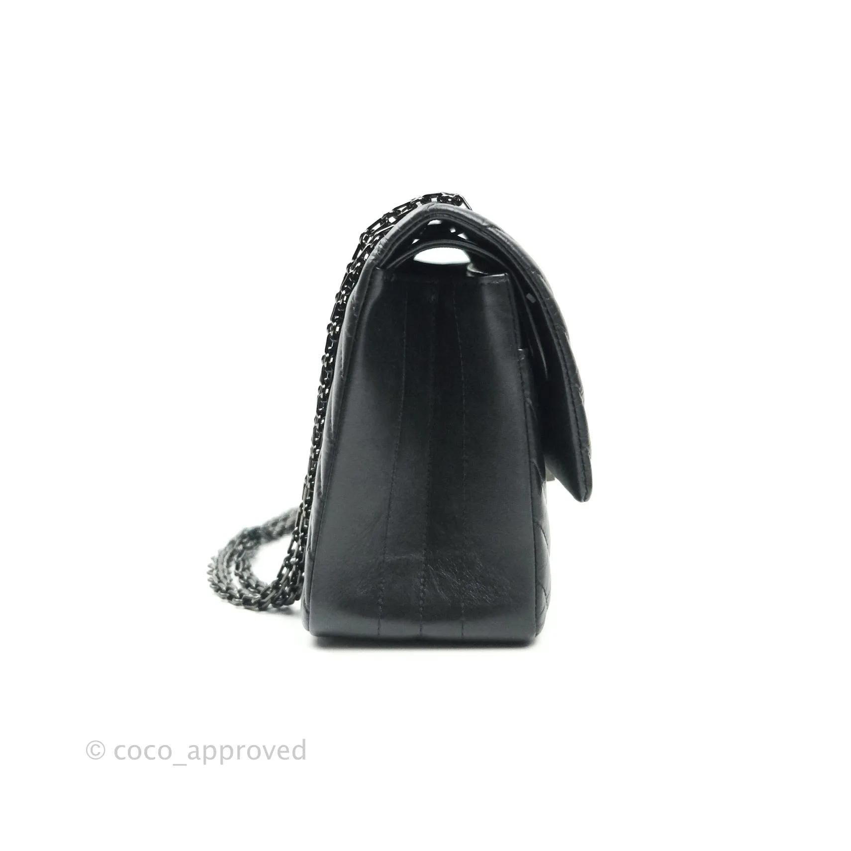 Chanel Reissue Chevron Aged Calfskin So Black Hardware 226