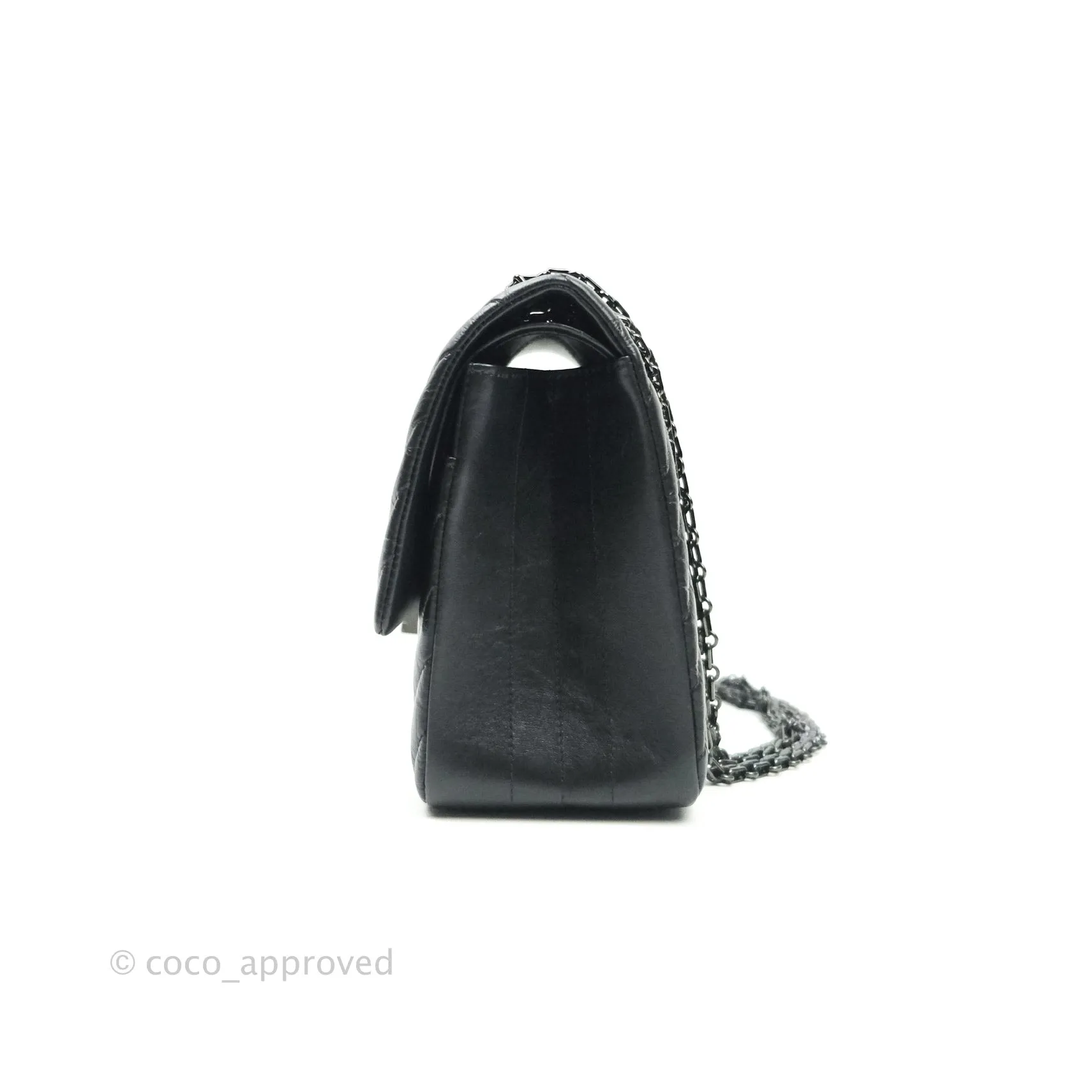 Chanel Reissue Chevron Aged Calfskin So Black Hardware 226
