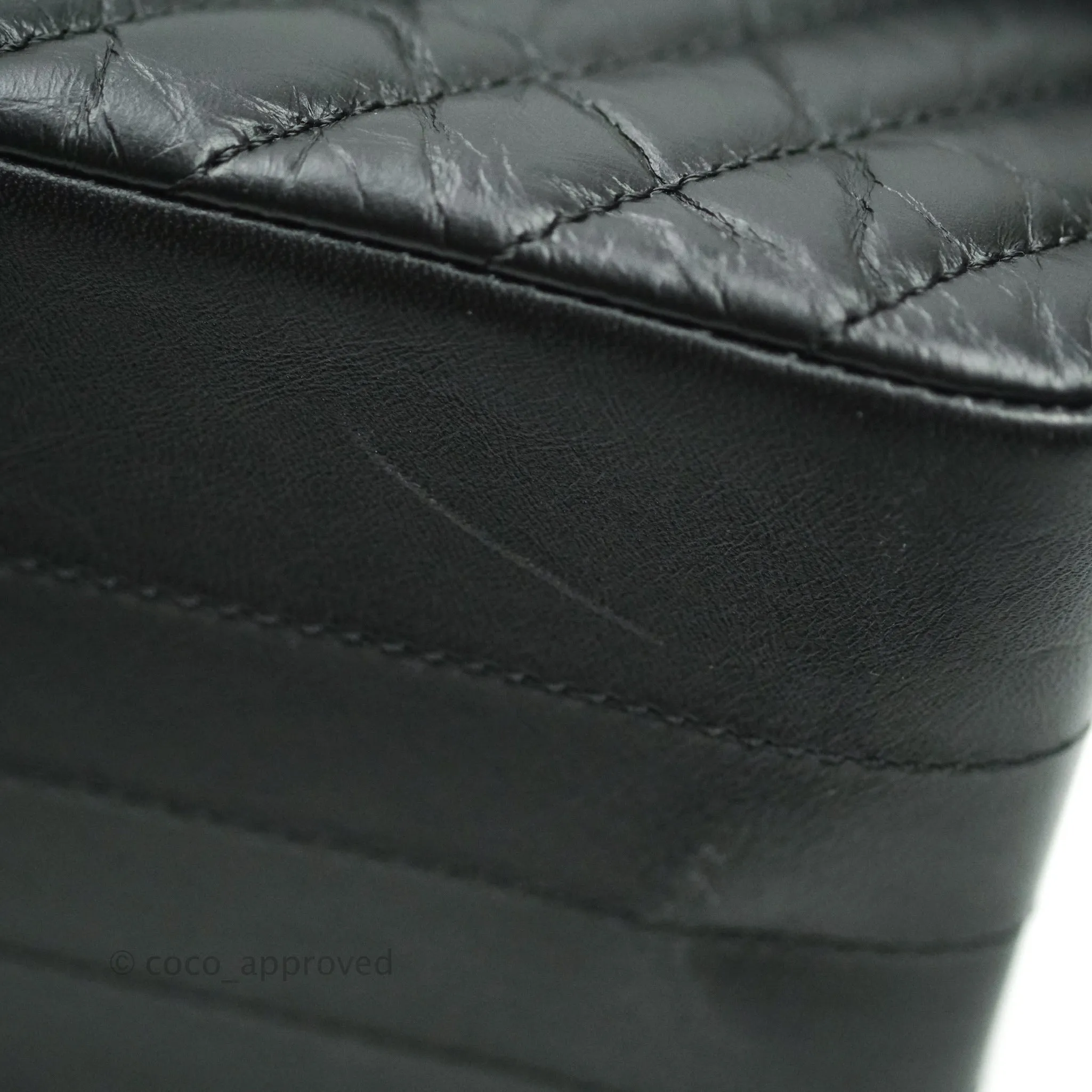 Chanel Reissue Chevron Aged Calfskin So Black Hardware 226