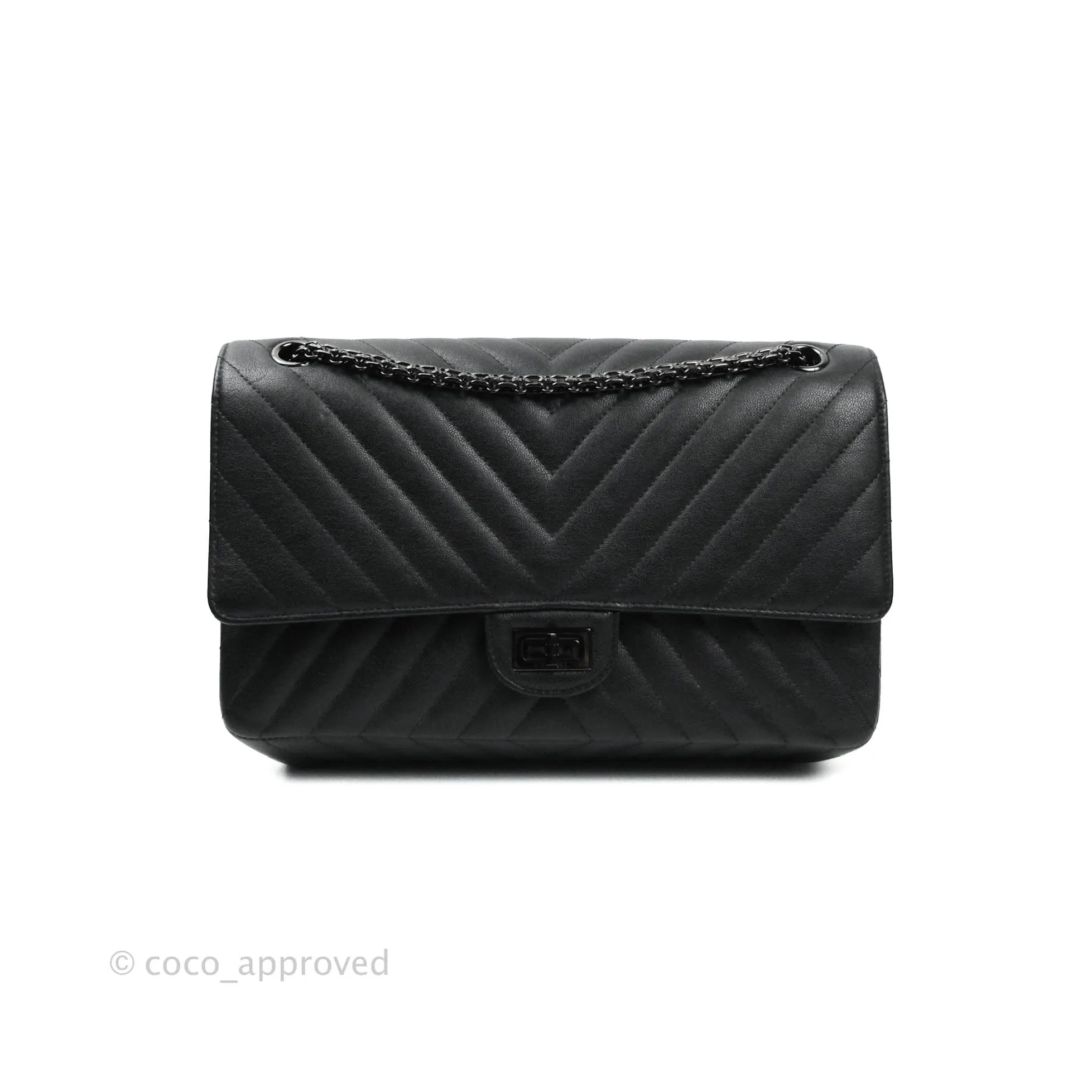 Chanel Reissue Chevron So Black Black Hardware 226