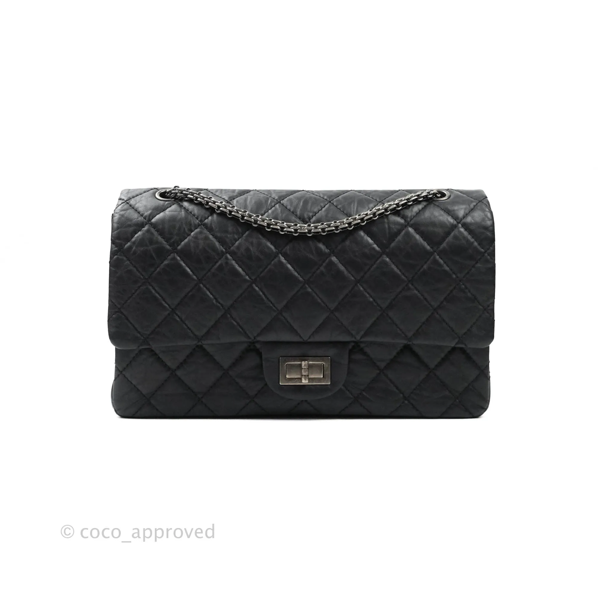 Chanel Reissue Quilted Aged Calfskin Black Aged Ruthenium Hardware 227